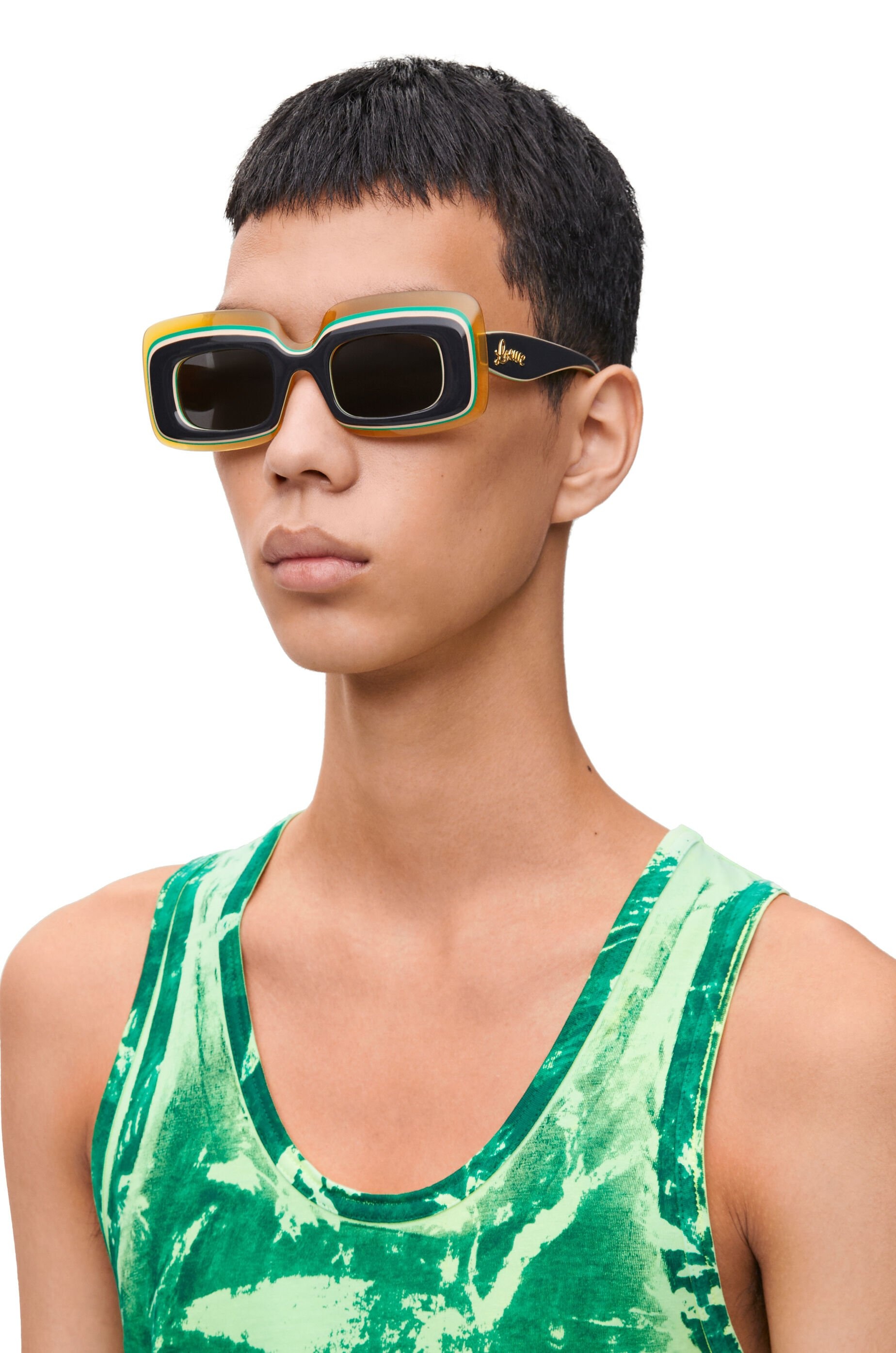 Multilayer Rectangular sunglasses in acetate - 2