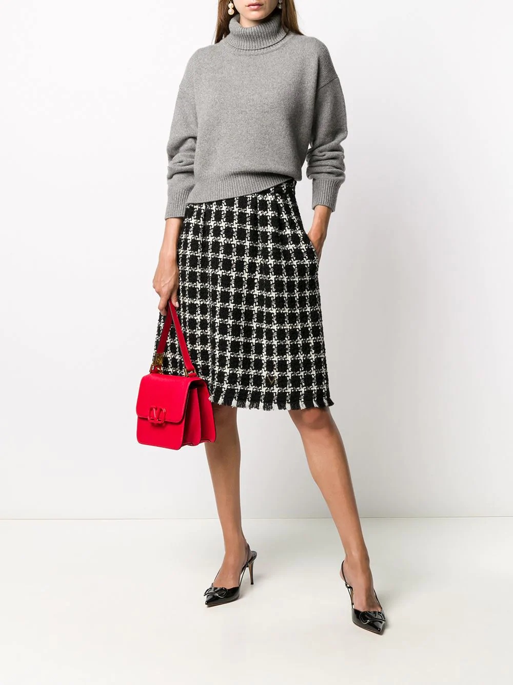 houndstooth check skirt - 2