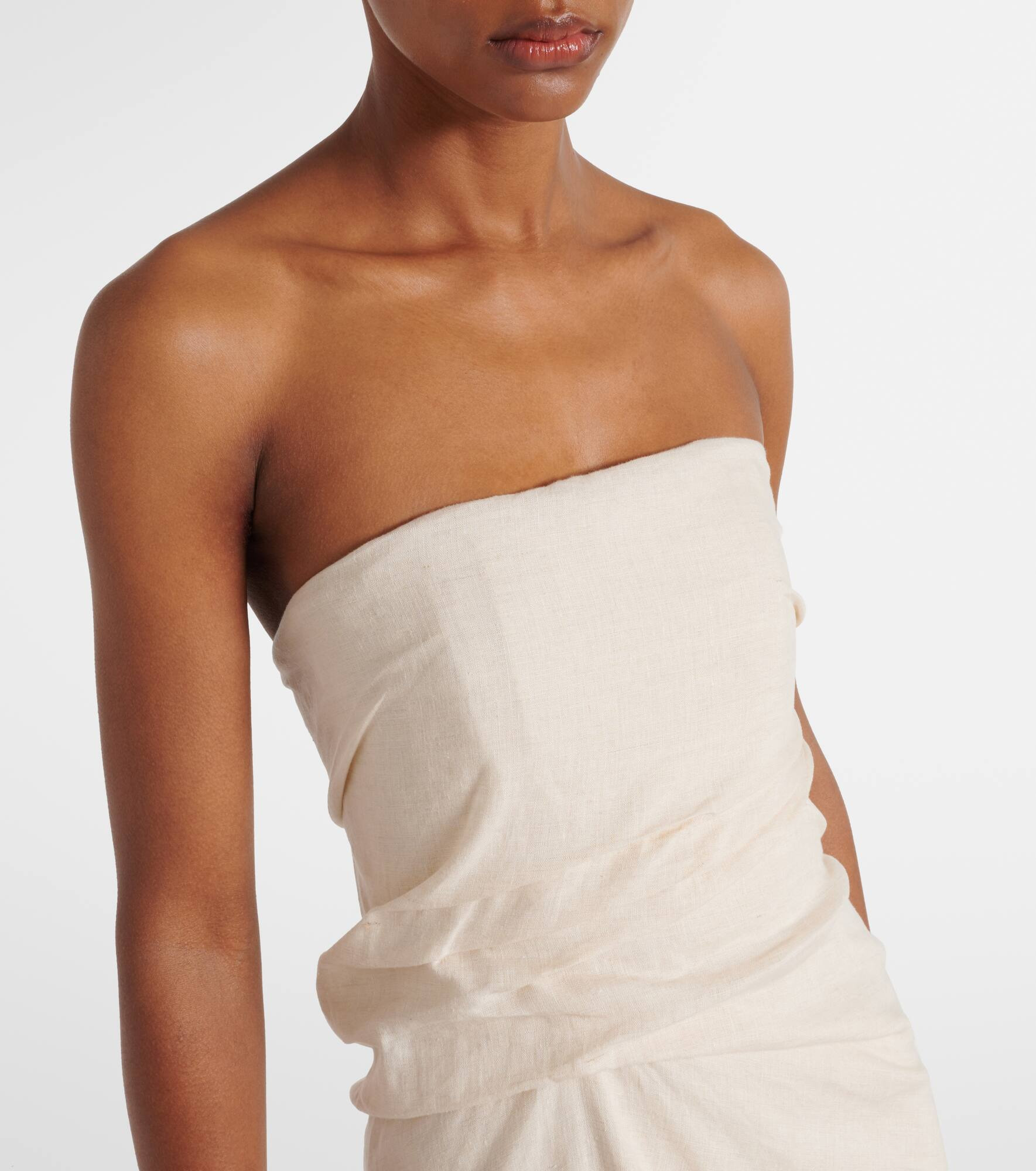 Caravaggio draped linen maxi dress - 4