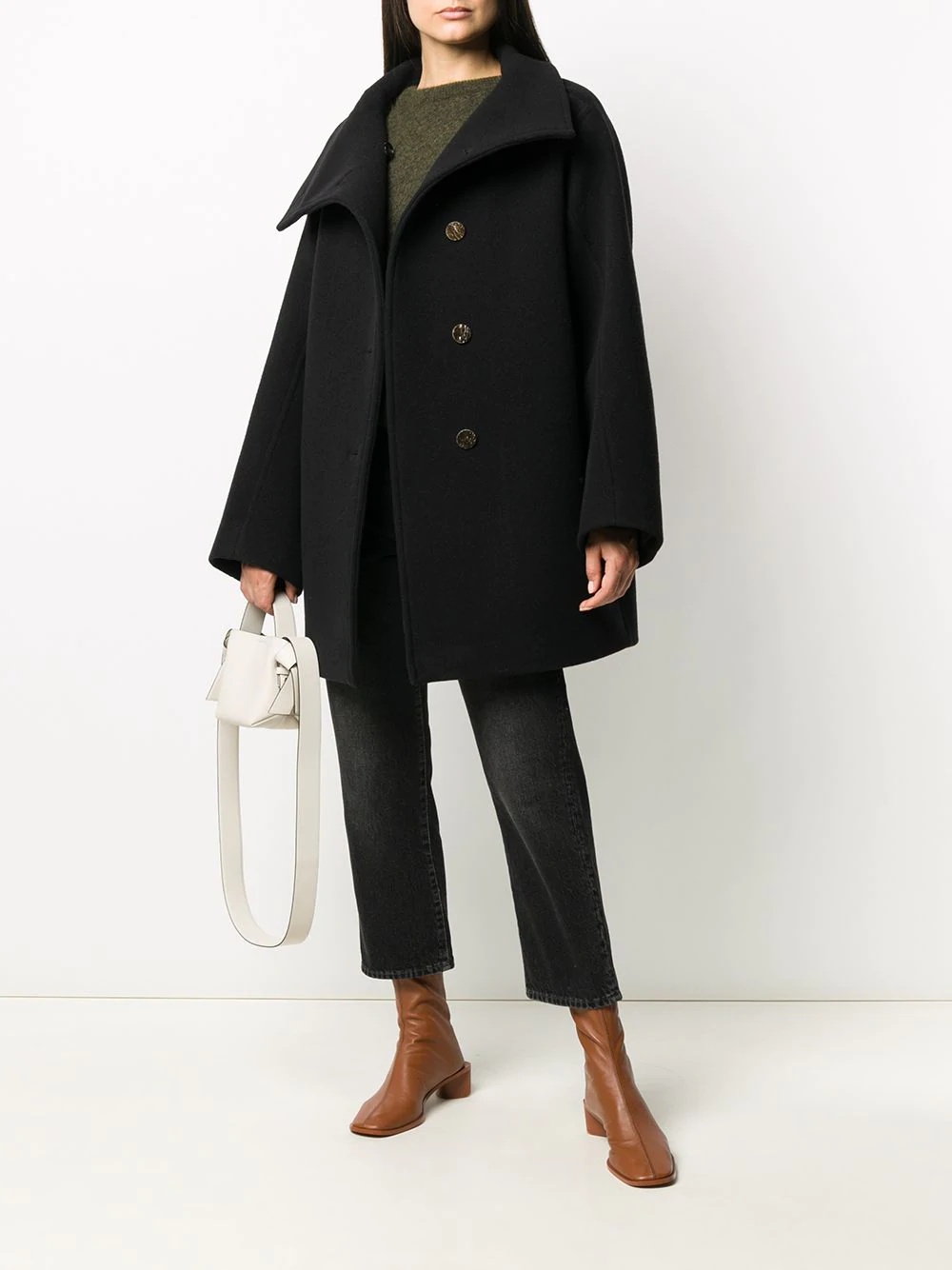 oversized single-breasted coat - 2