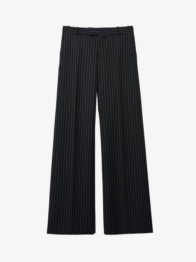 Pinstripe Low Rise Trousers 1