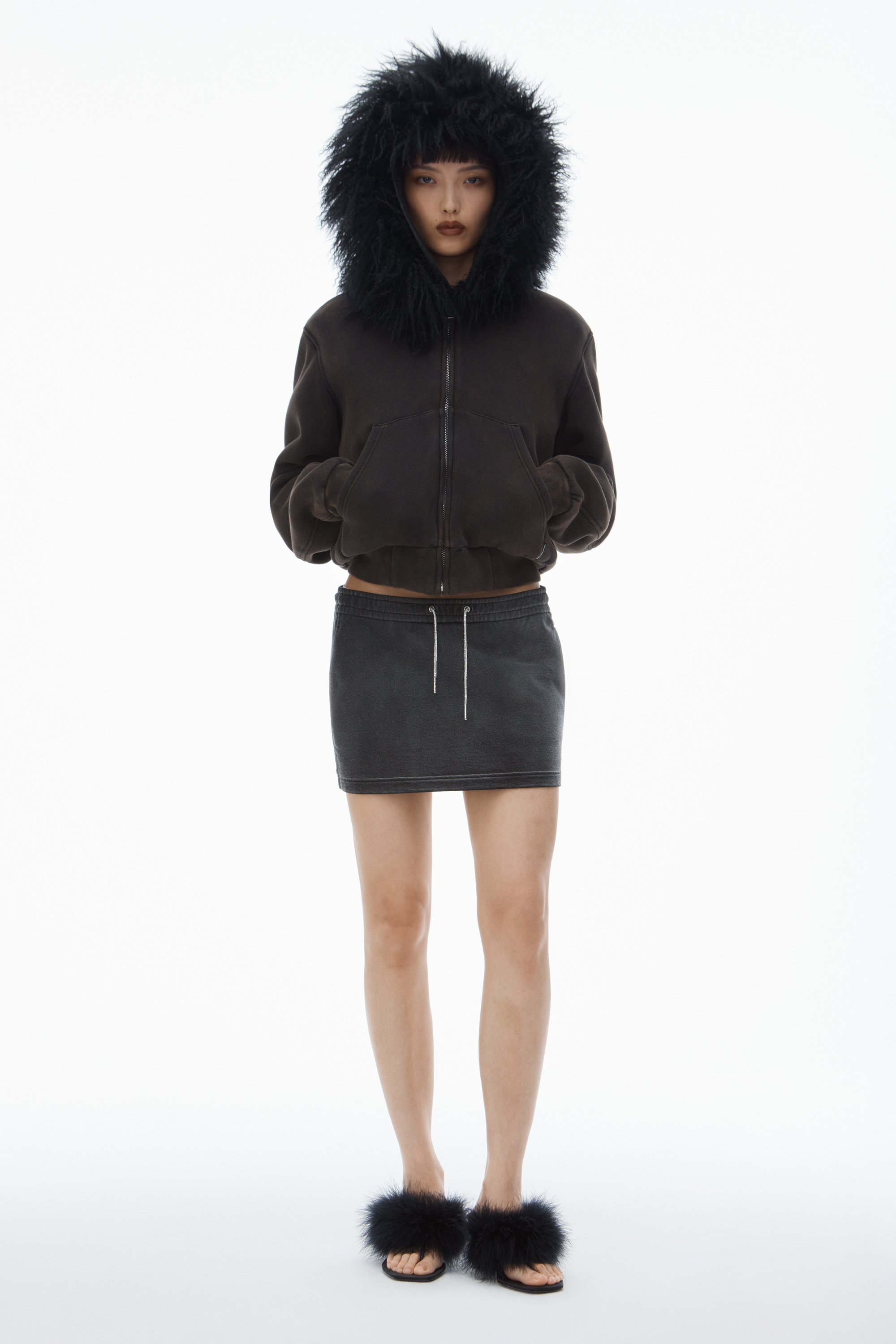 Crystal Hotfix Tube Skirt in Organic Cotton Terry - 6