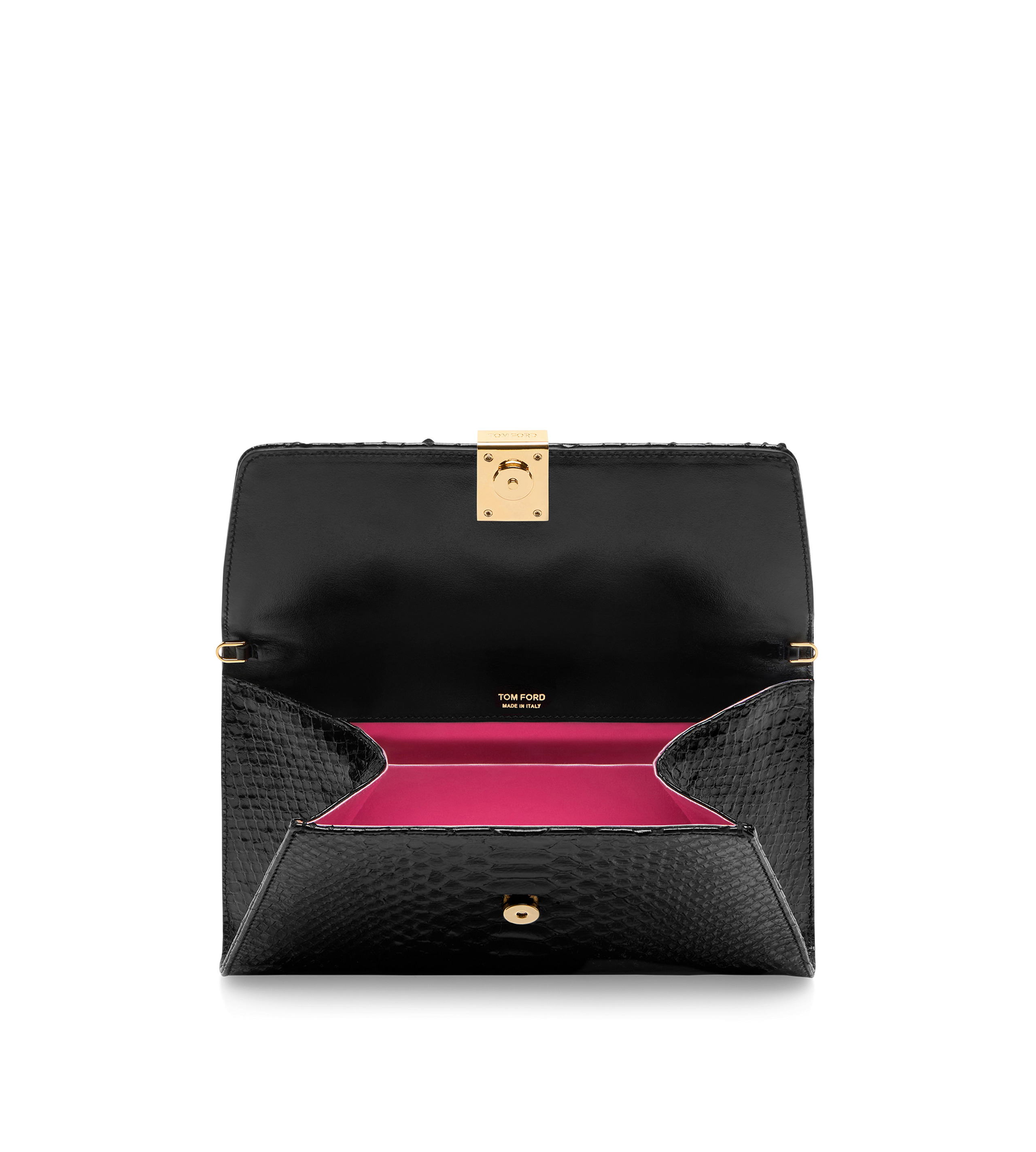 STAMPED PYTHON LEATHER NOBILE CLUTCH - 4