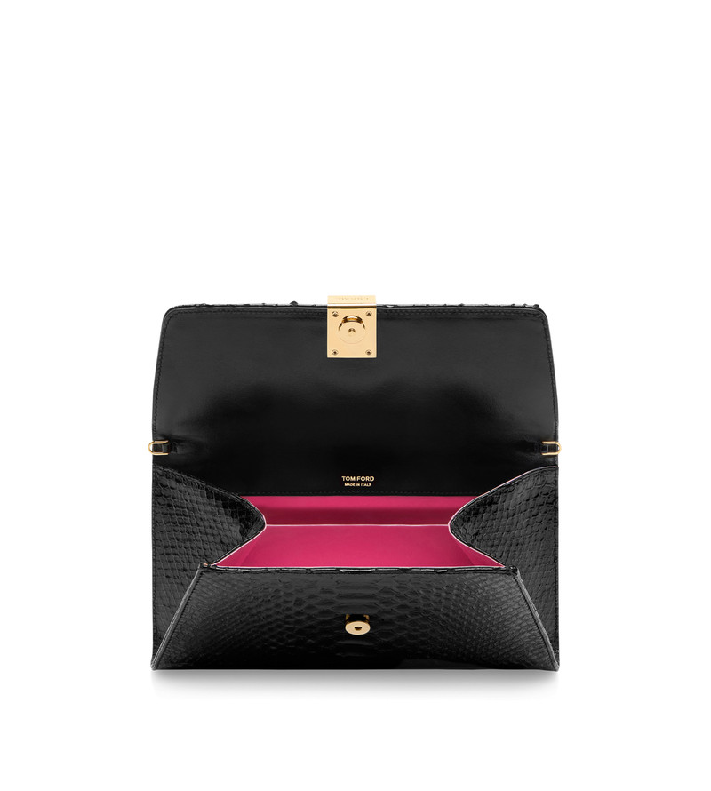 STAMPED PYTHON LEATHER NOBILE CLUTCH 4