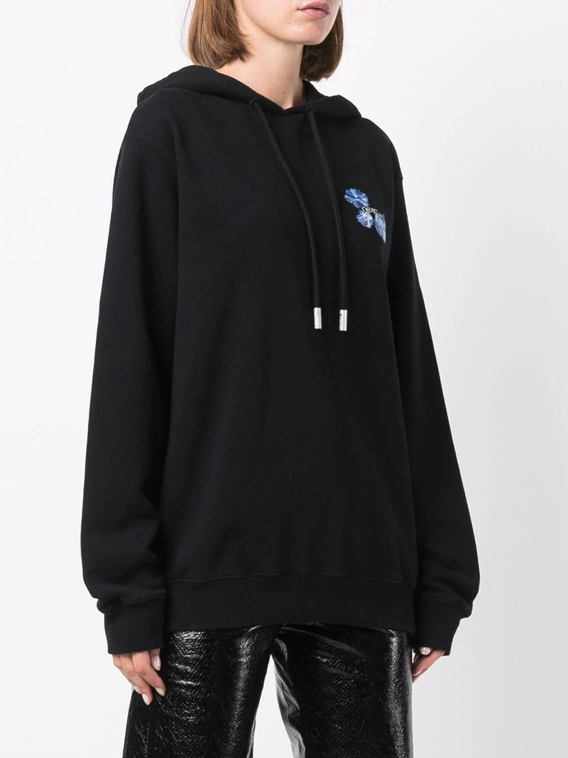 오프 화이트 여성 Floral 화살표 Hoodie 검정 4