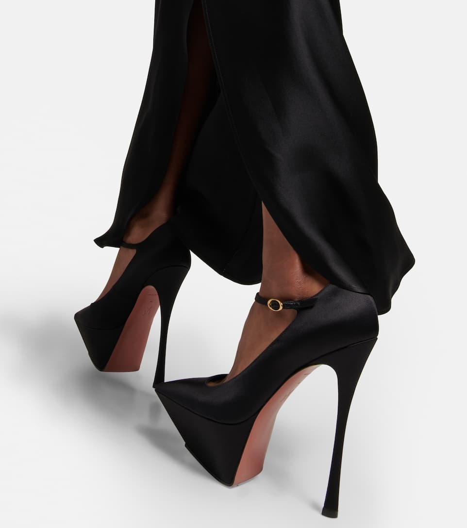 Yigit satin platform pumps - 7