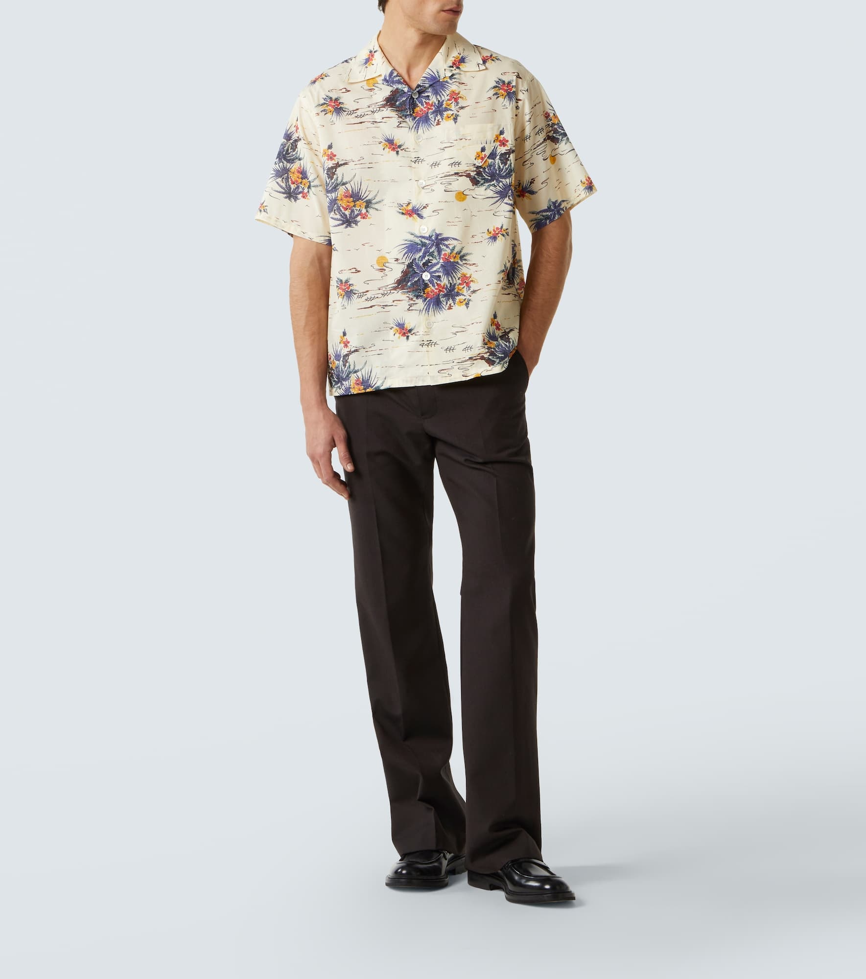 Floral cotton bowling shirt - 2