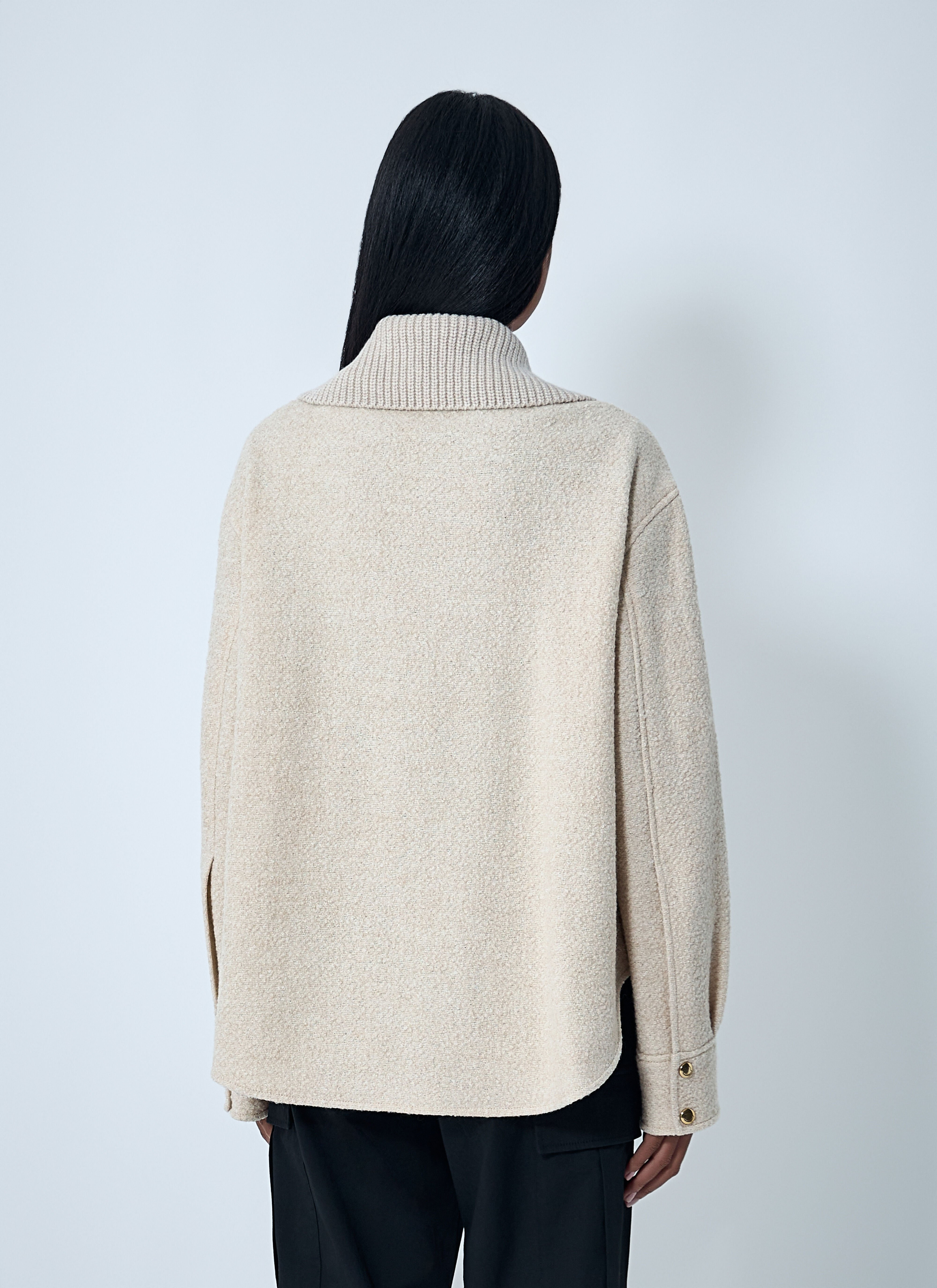 Wool-Blend Bouclé Shirt Jacket - 4