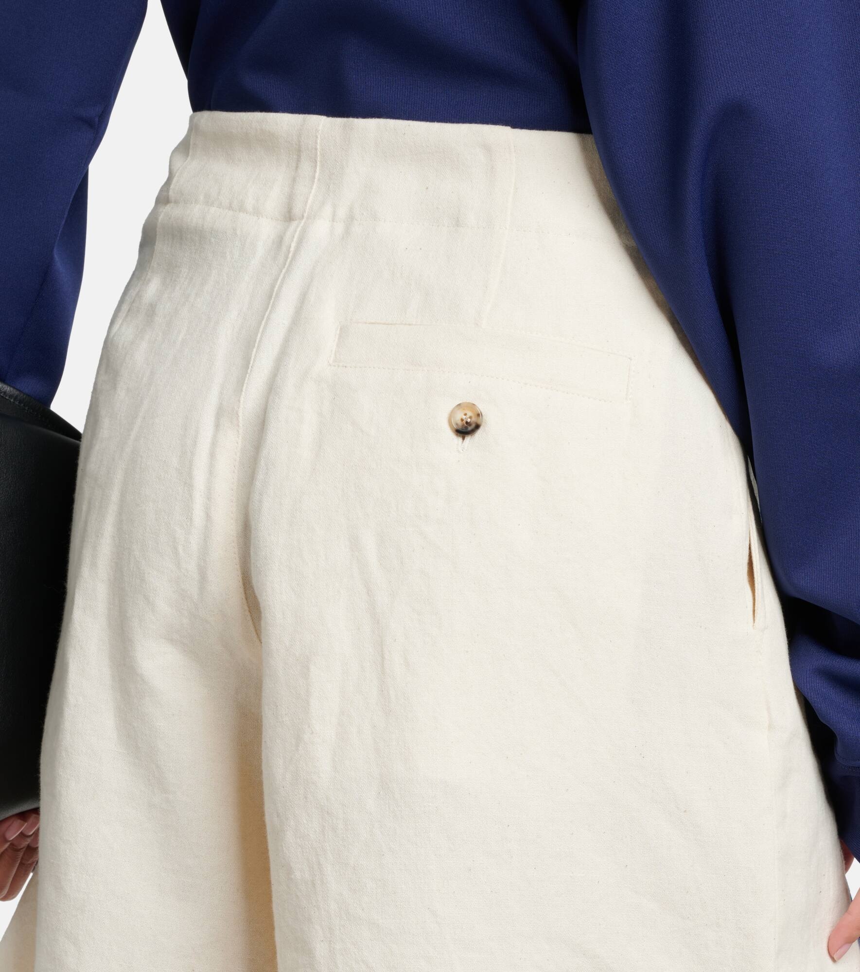 High-rise cotton and linen shorts - 5