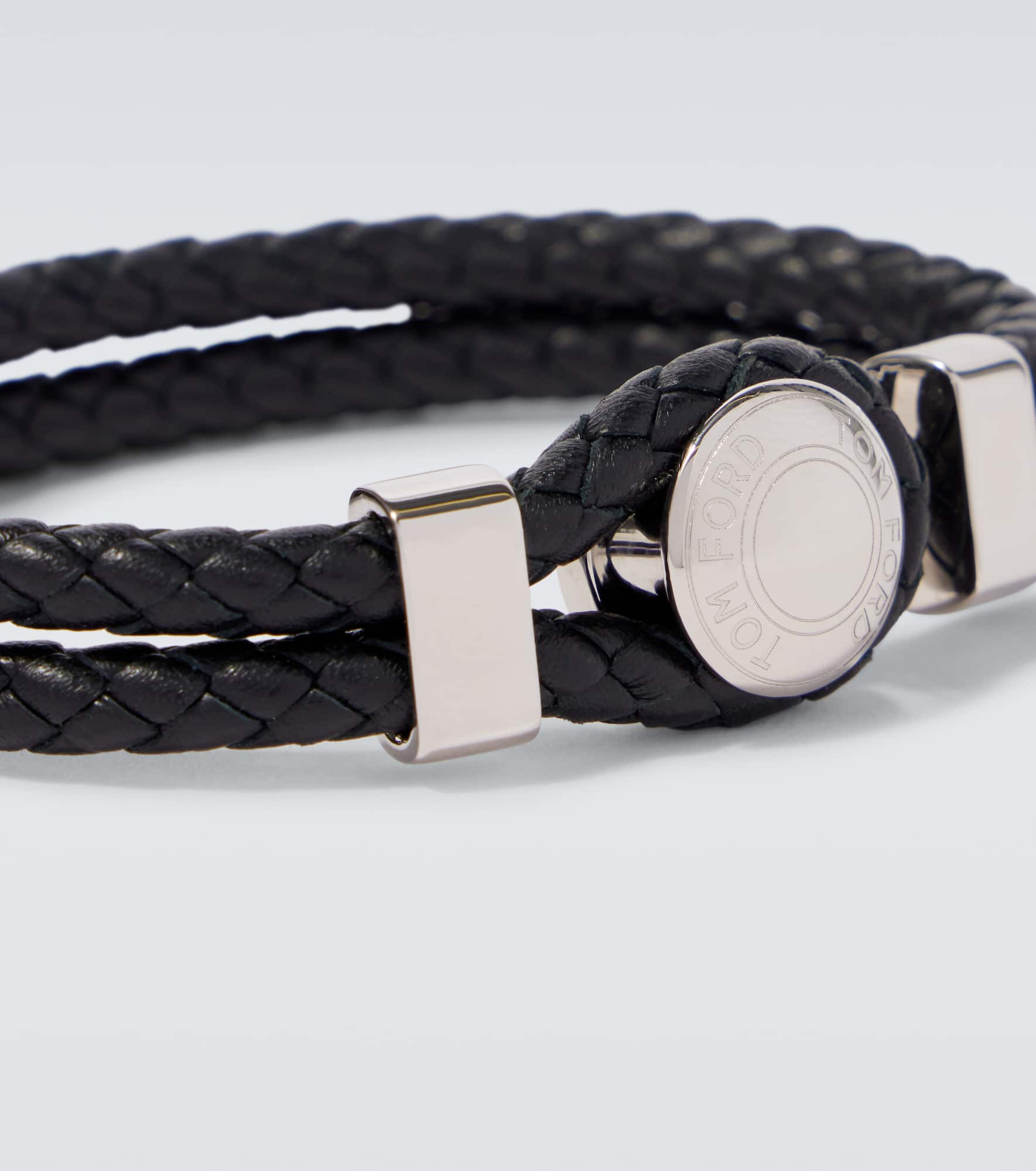 Logo braided leather bracelet - 3