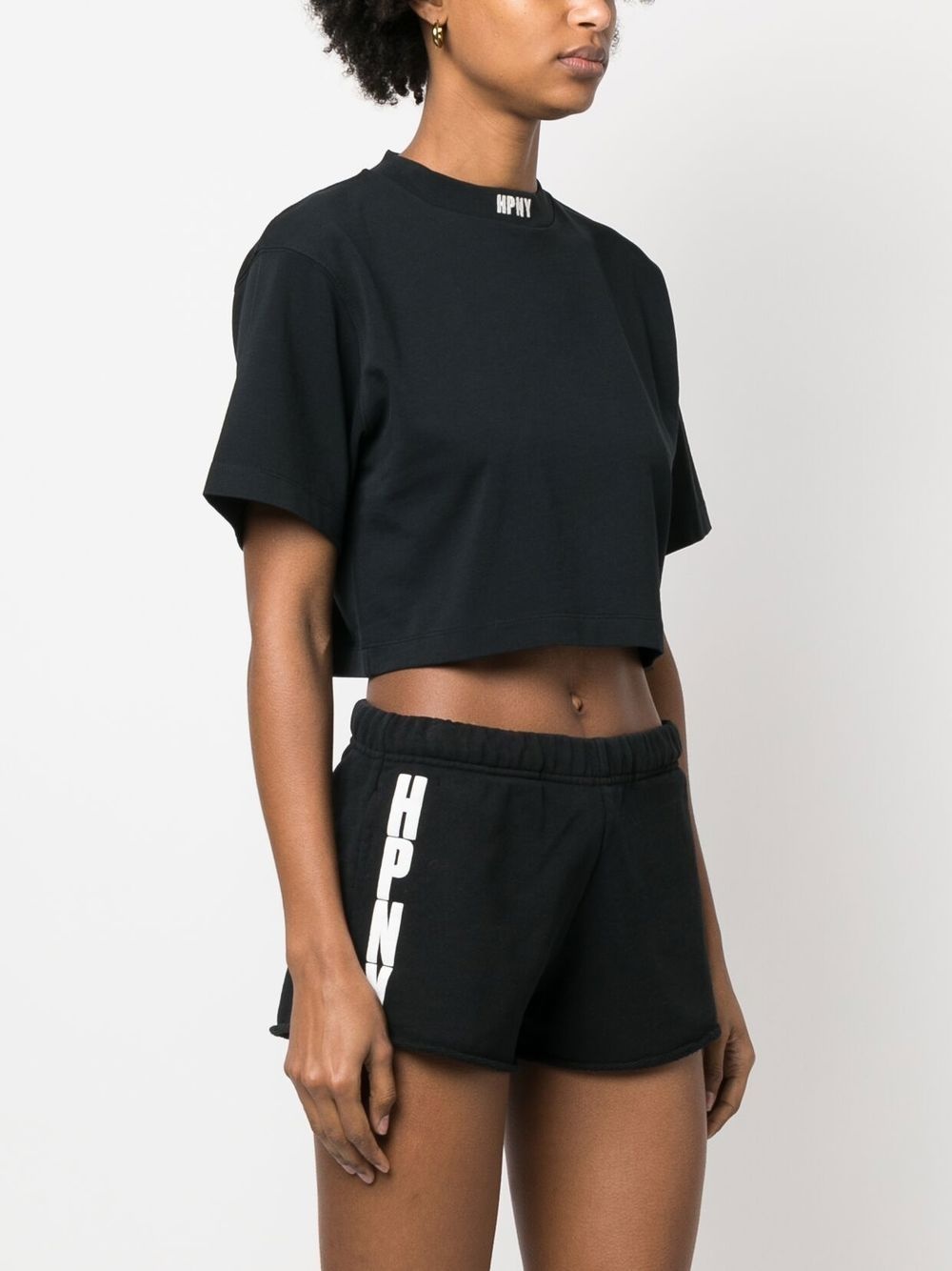 embroidered-logo cropped T-shirt - 3