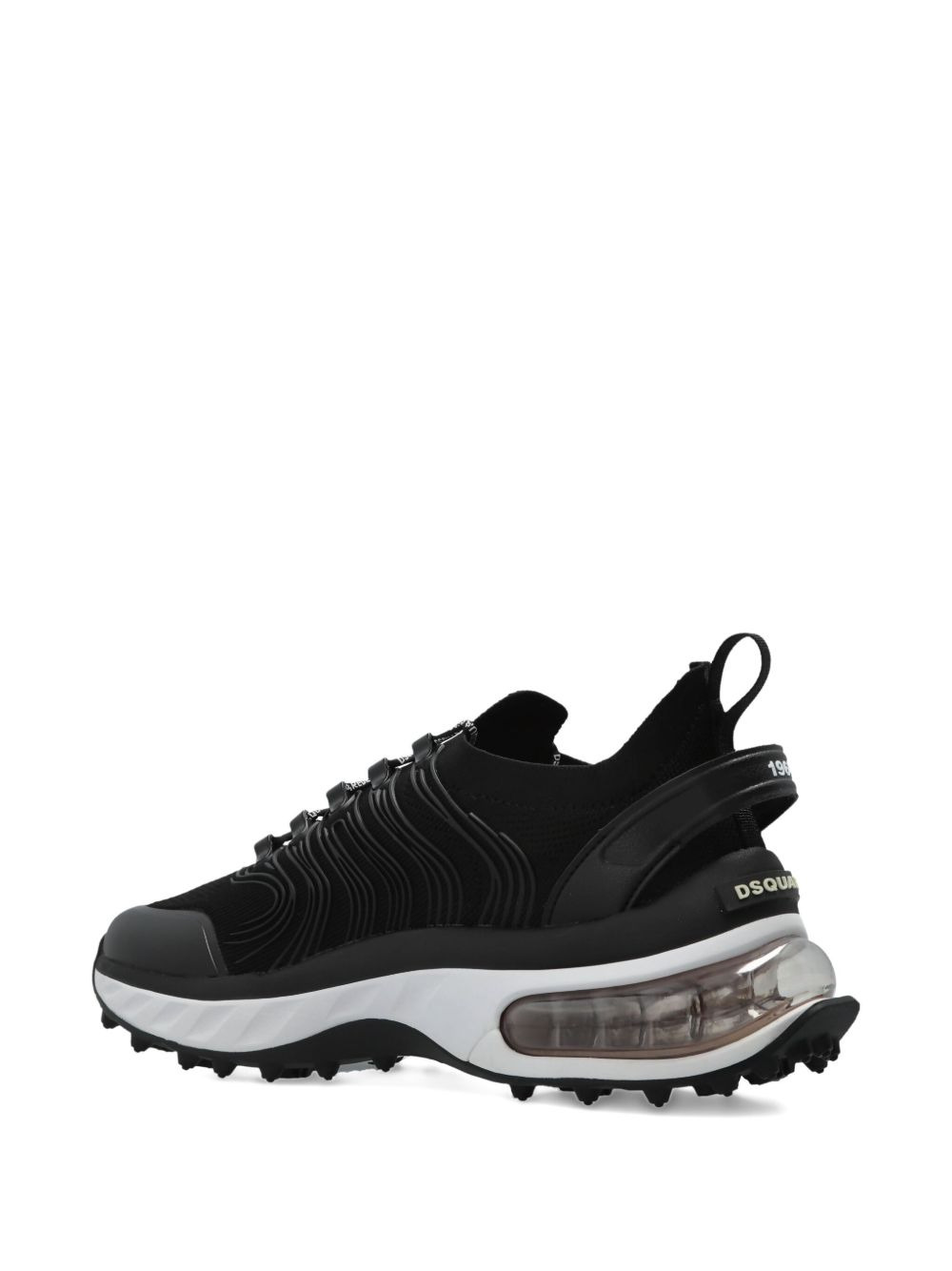 wave-pattern lace-up low-top sneakers - 4