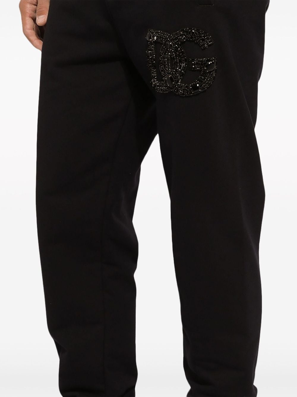 crystal-embellished cotton track pants - 5