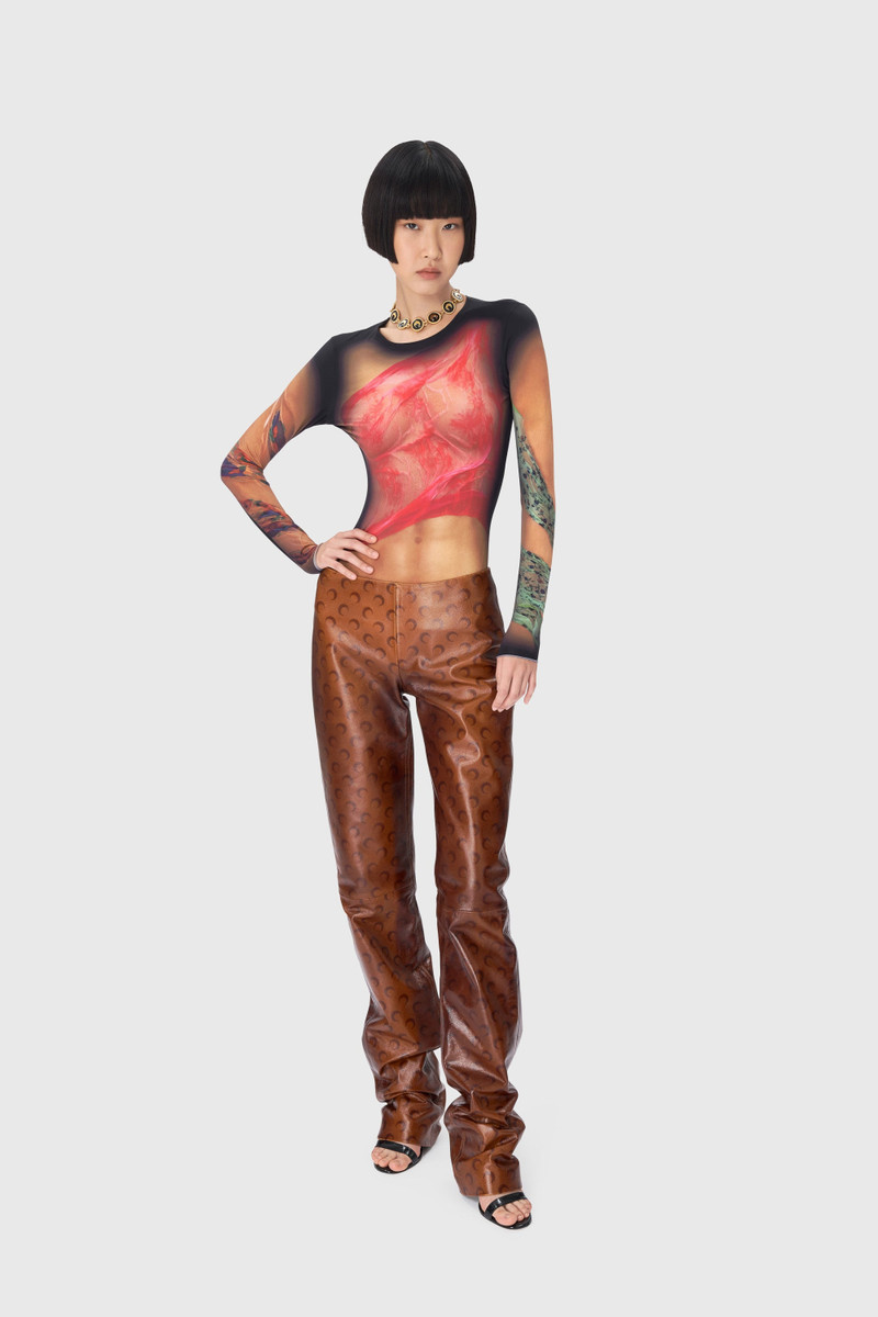 Marine Serre Recycled Draped Statue Jersey Second Skin Crewneck Top outlook