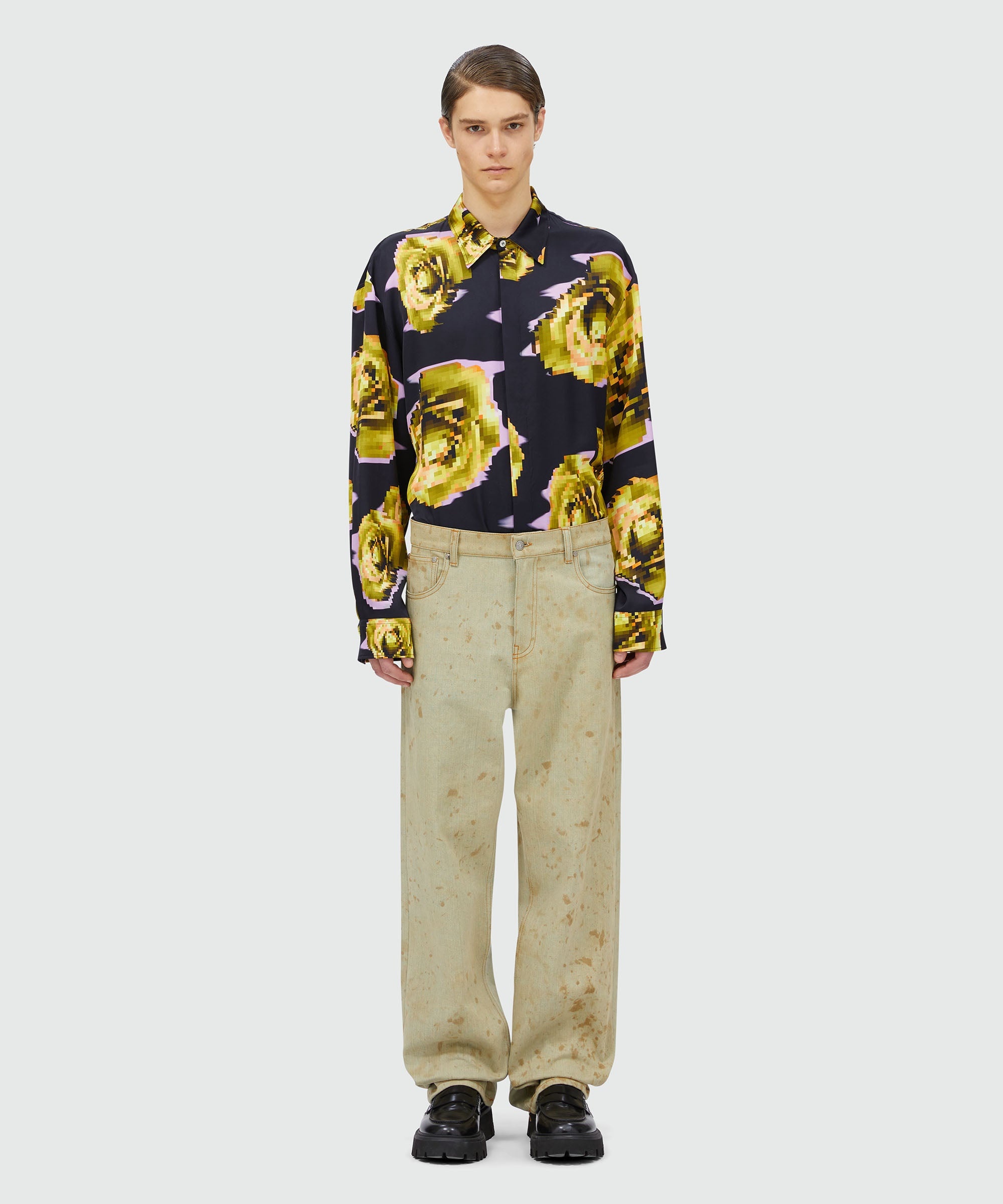Tea-dyed denim pants - 2