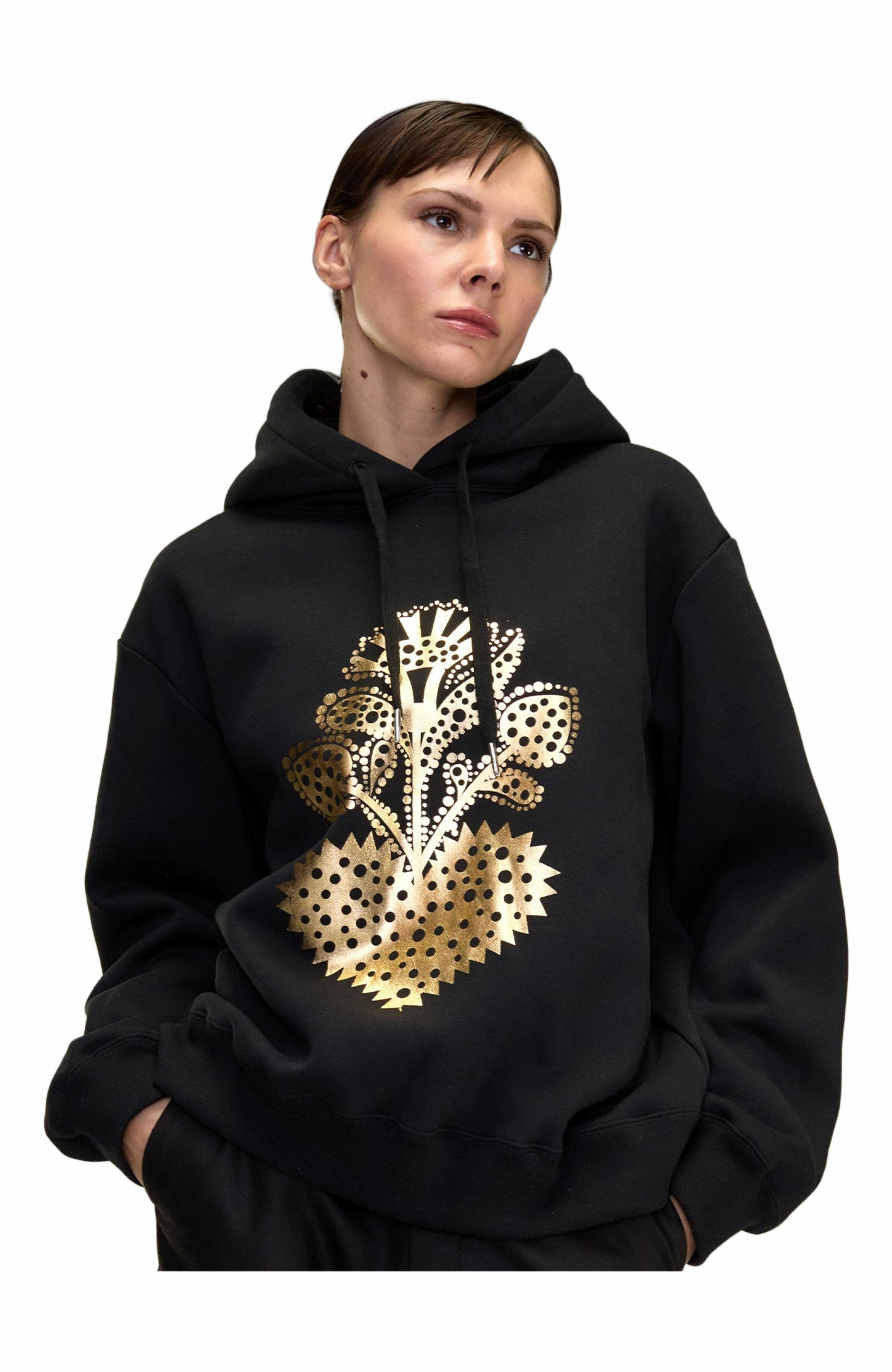 Cynthia Rowley Heart of Gold Hoodie in Black at Nordstrom - 8