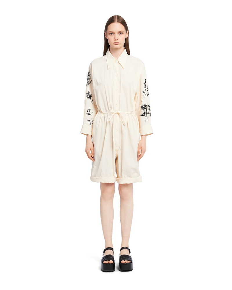 Prada Printed chambray jumpsuit outlook