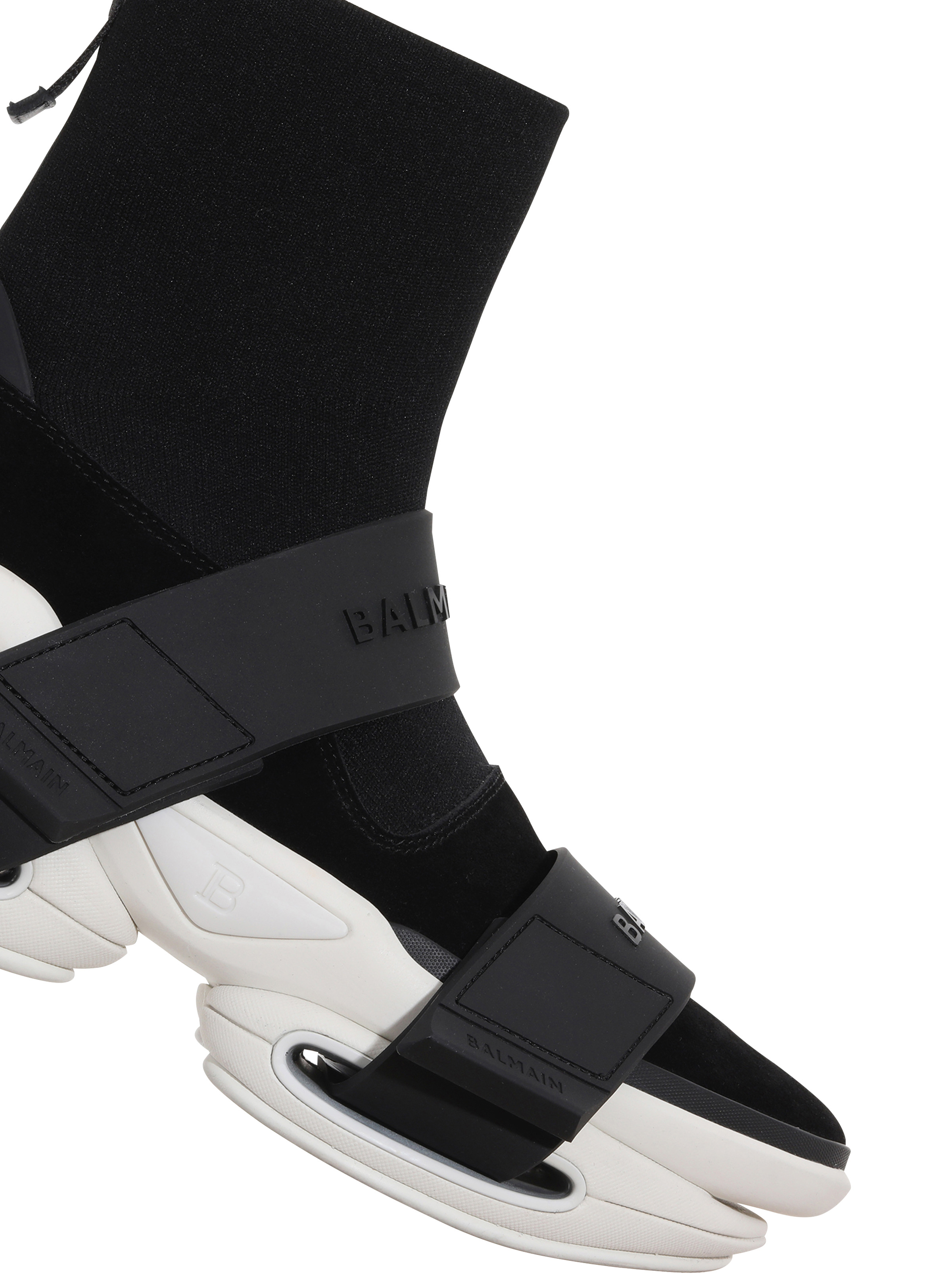 Suede and knit B-Bold sneakers with straps - 4