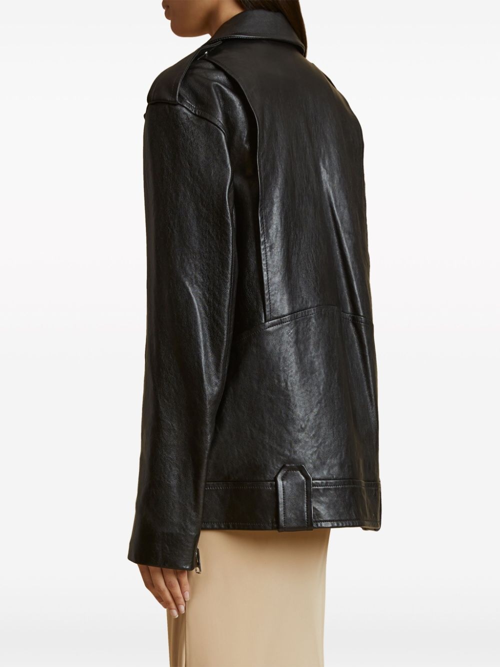 KHAITE The Hanson Jacket in Black Leather | khaite | REVERSIBLE