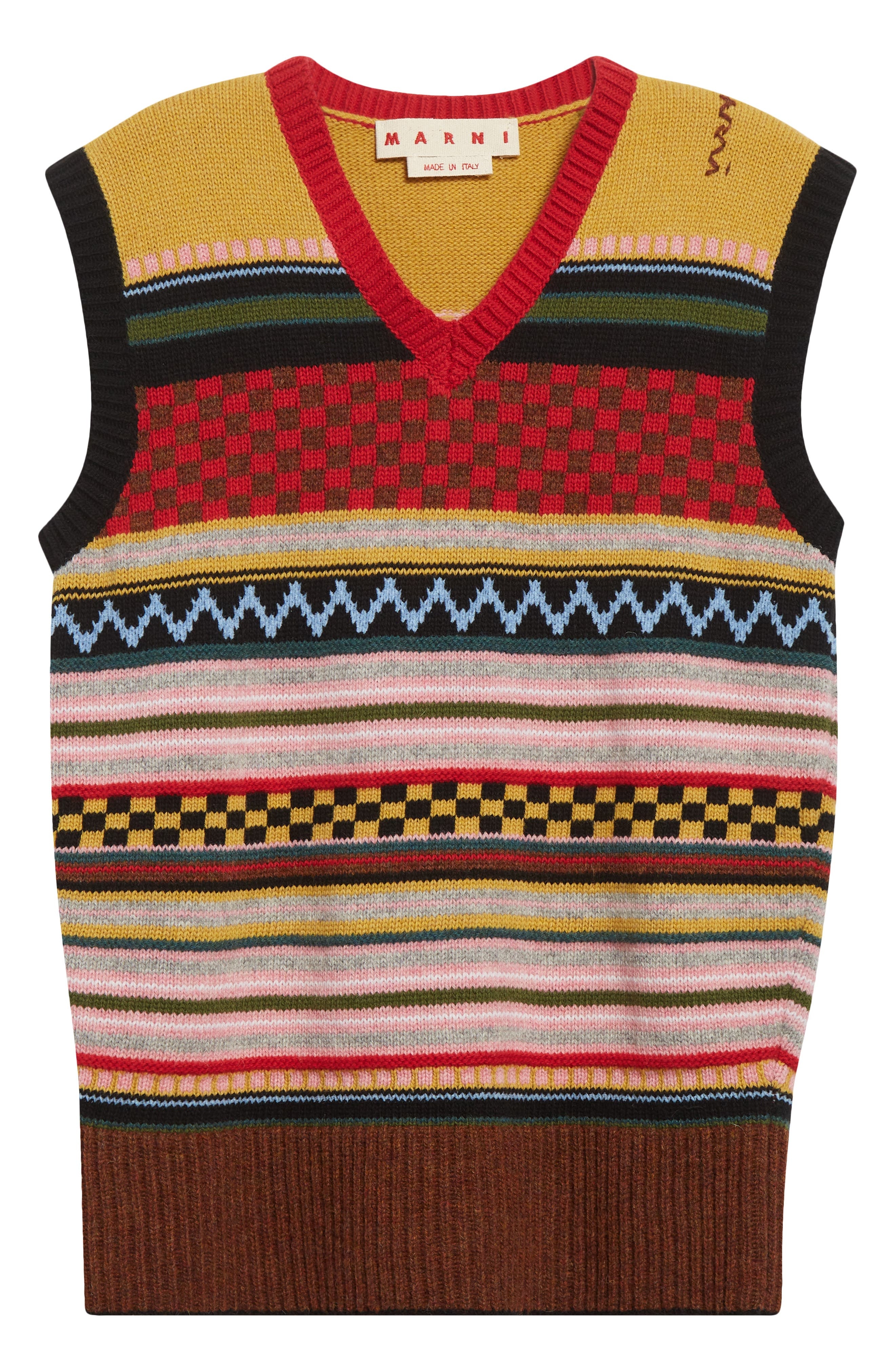 Marni V-Neck Sweater Vest in Multicolor at Nordstrom - 6