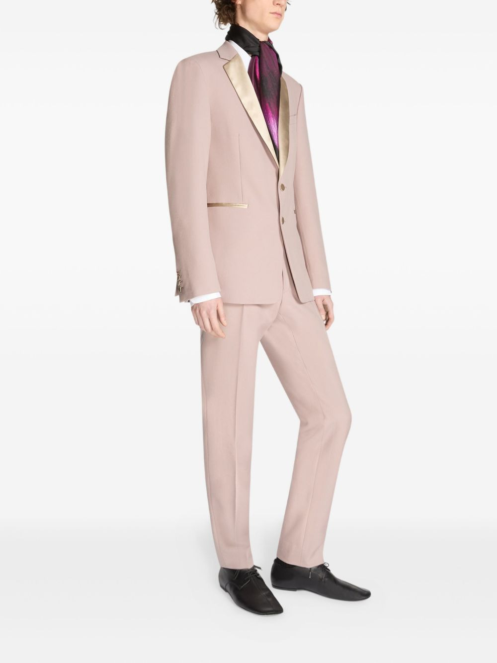 satin-lapel wool suit - 3