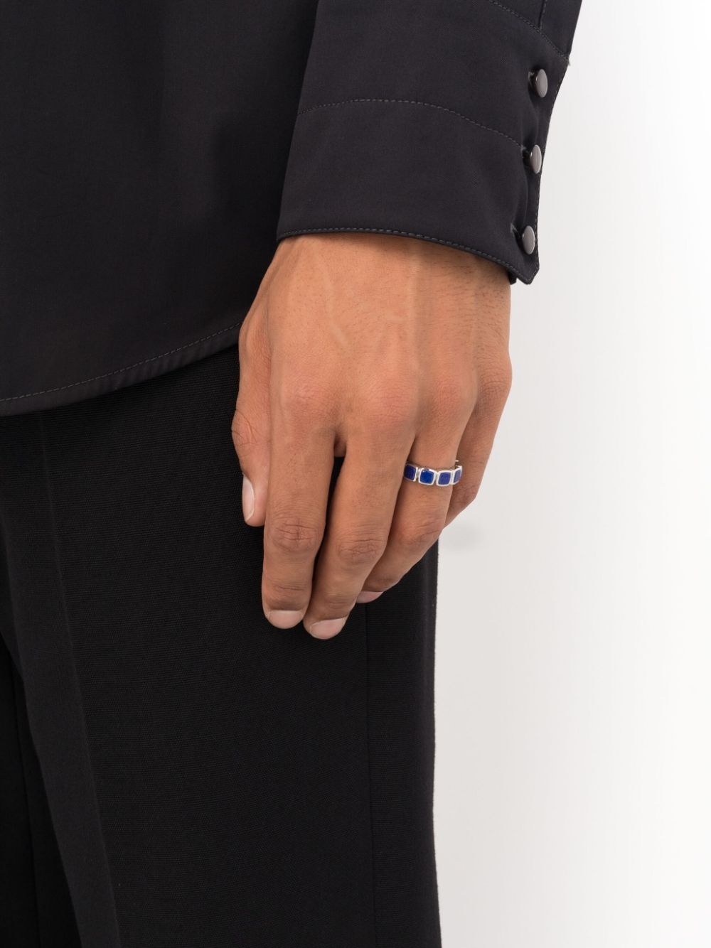 sterling silver cushion lapis ring - 2