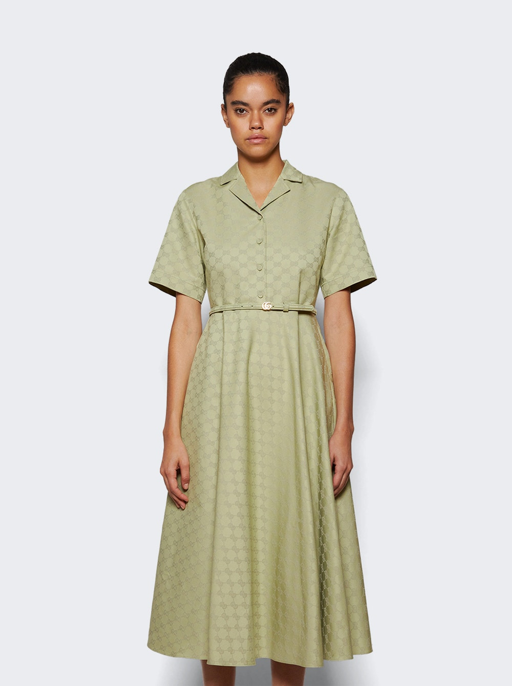 Midi Length Gg Gabardine Dress Reseda - 2