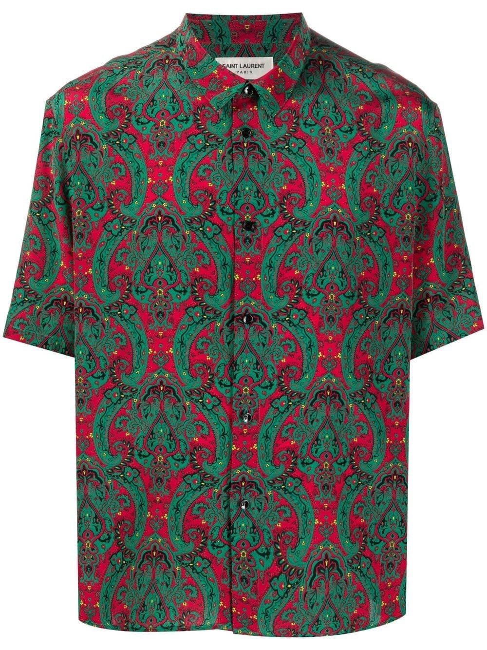 paisley-print short-sleeved shirt - 1