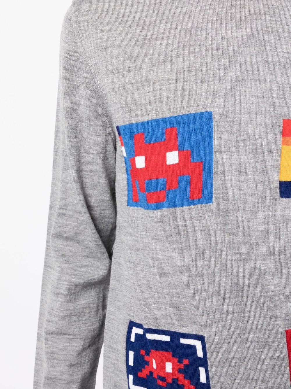 graphic-print fine-knit jumper - 5