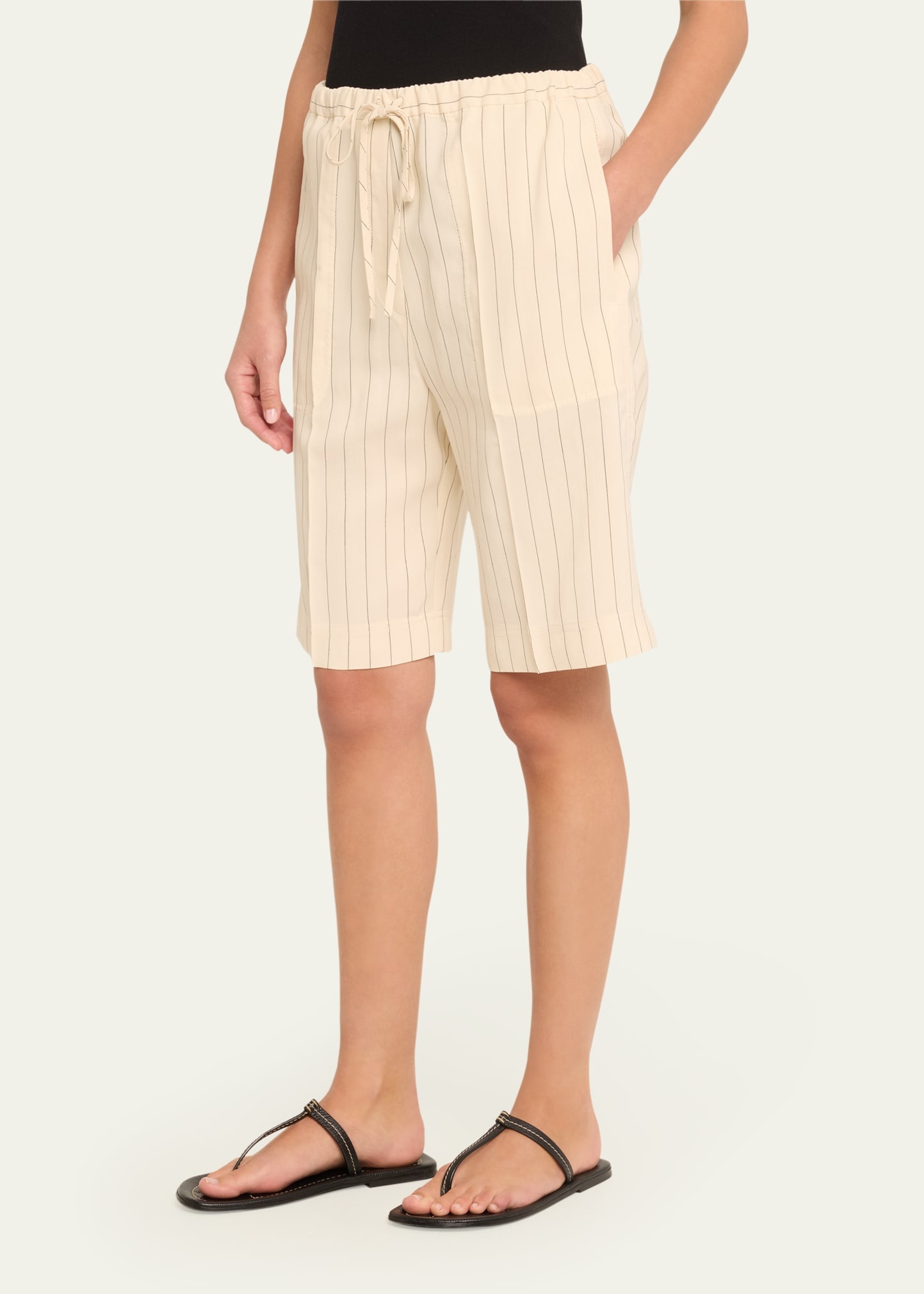 Relaxed Pinstriped Shorts - 4