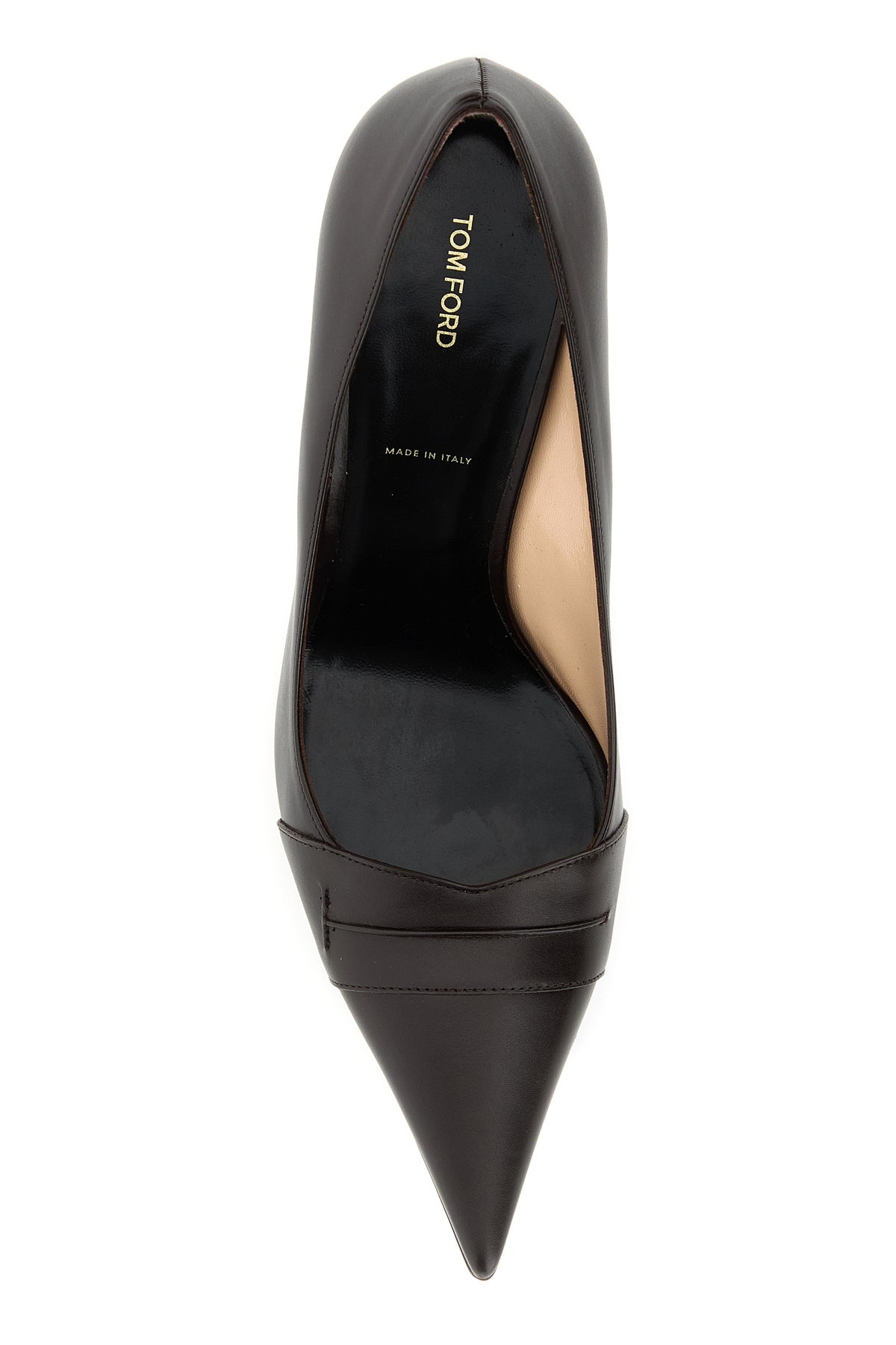Dark brown leather pumps - 4
