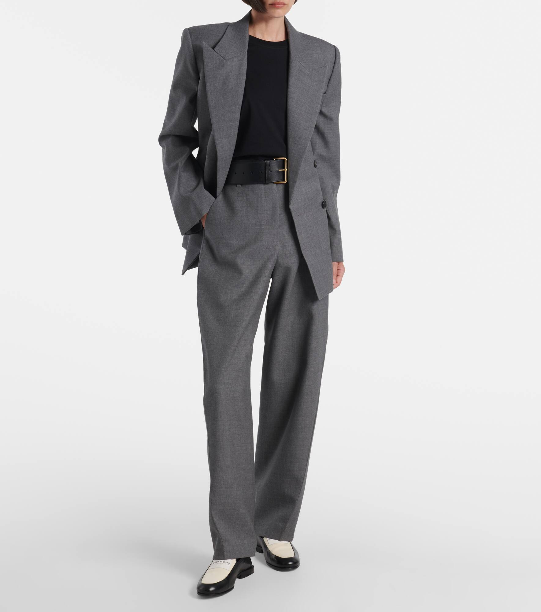 Double-breasted wool tuxedo jacket - 2