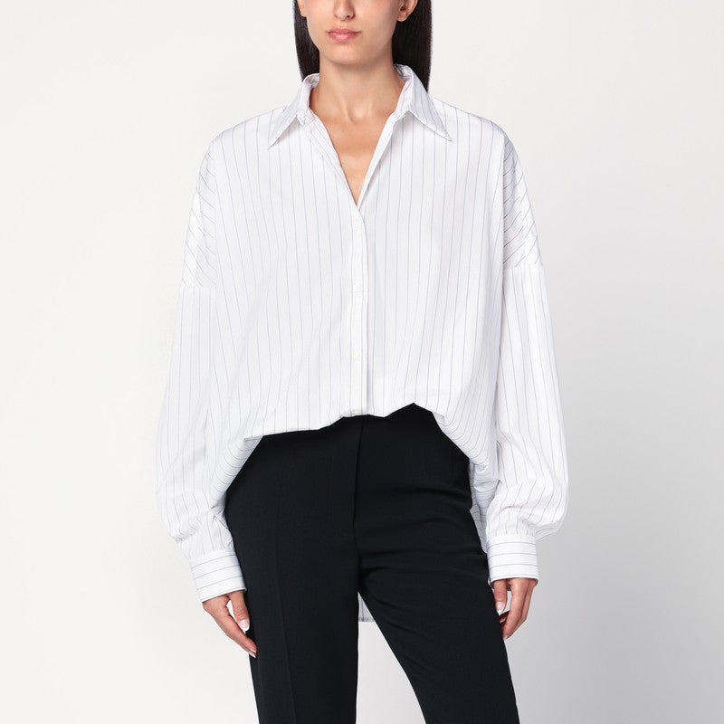 Dries Van Noten Wide White Pinstriped Shirt Women - 1