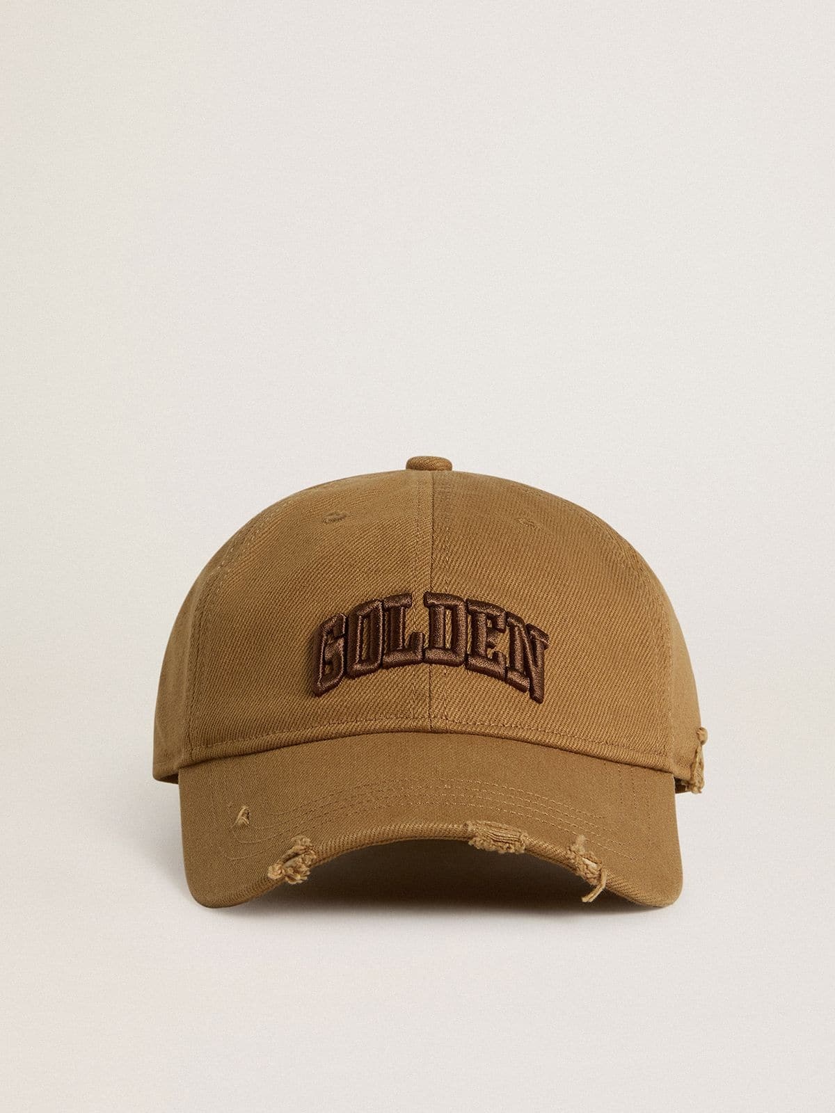 Beige cotton baseball cap with a lived-in finish - 1