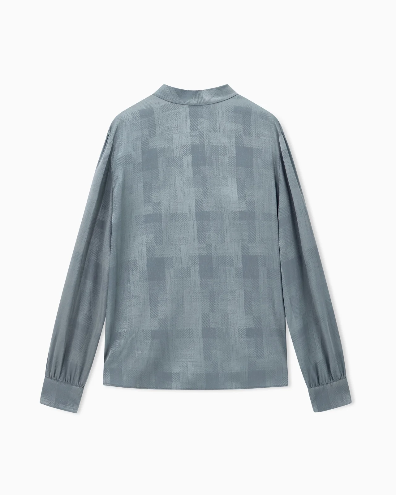 SHIRT REGULAR FIT IN CHECK SILK CREPE SATIN WITH RIBBONS - 1