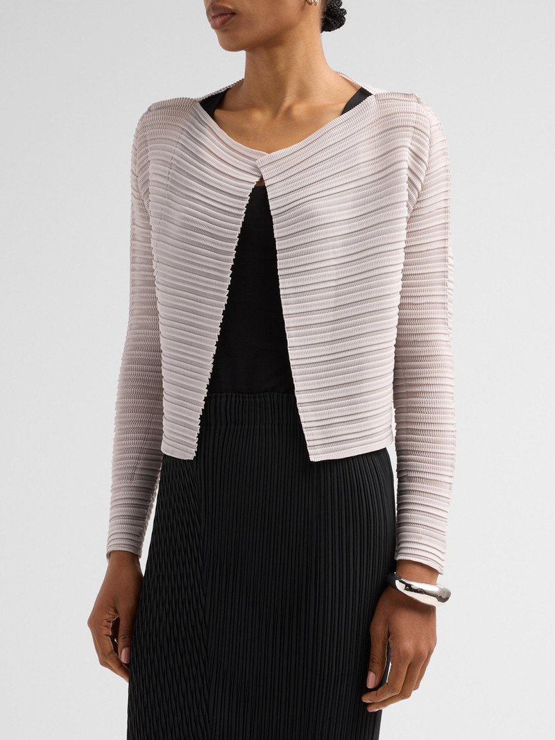 Women's Jiggly Pleats Cardigan - Light Gray 4