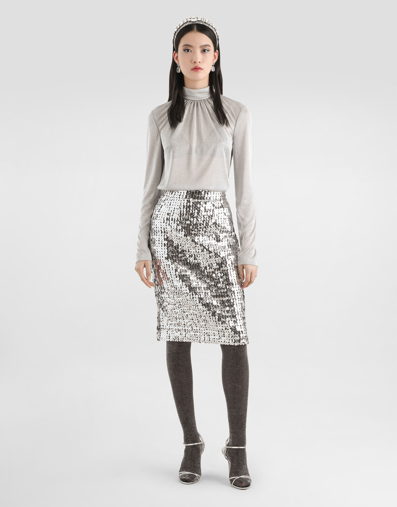 Dolce & Gabbana Straight skirt with sequins outlook