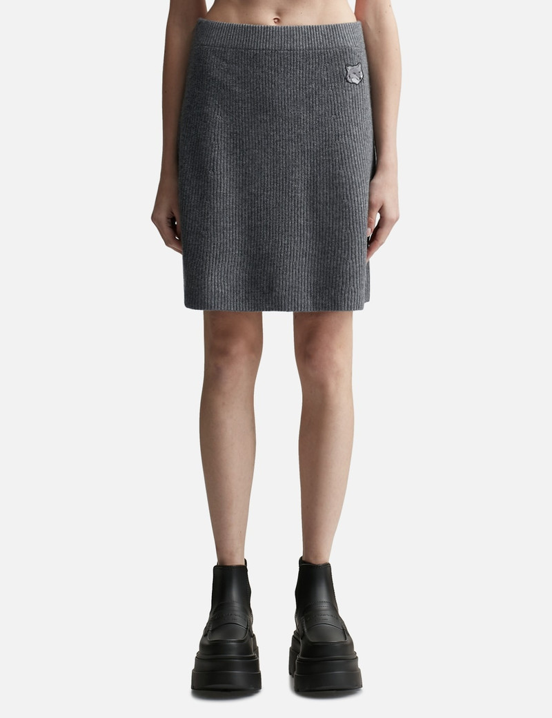 BOLD FOX HEAD PATCH SHORT RIBBED SKIRT 1