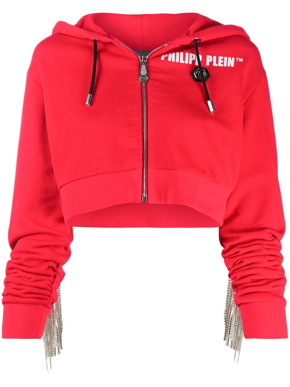 crystal-fringe hoodie - 1