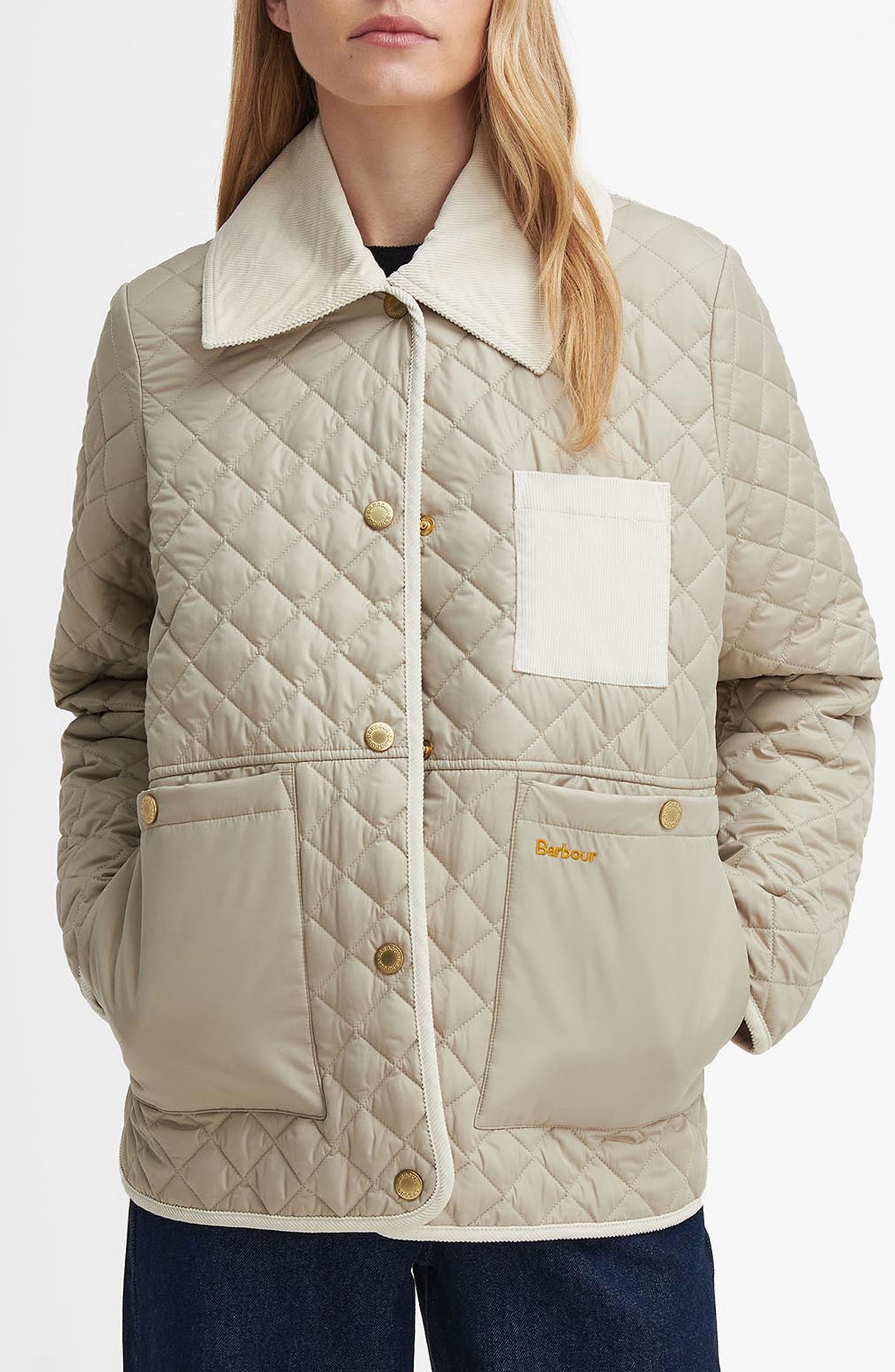 Barbour Fleur Quilted Jacket in Light Sand/Blanc at Nordstrom - 1