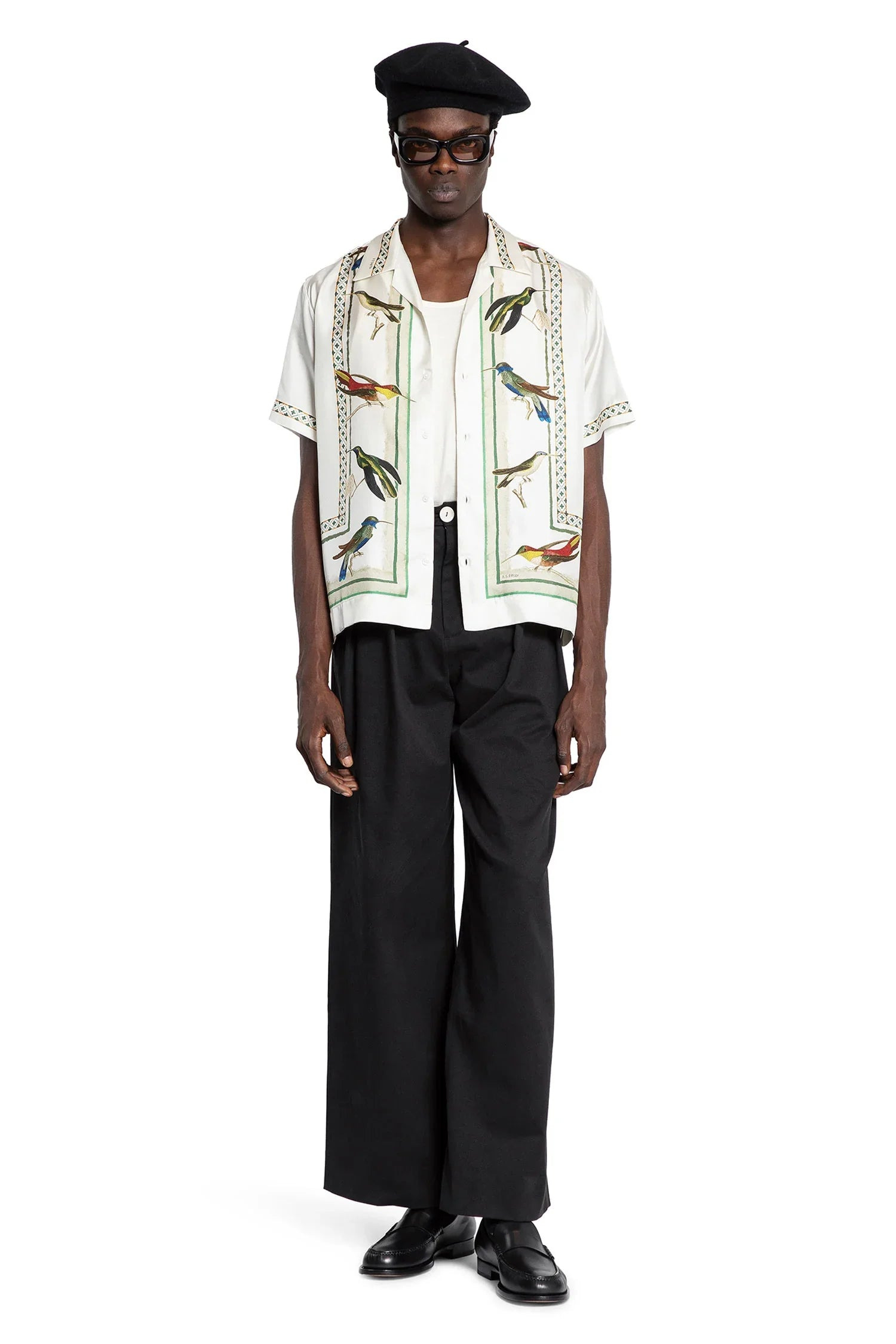 Bird Print Silk Twill Shirt - 4