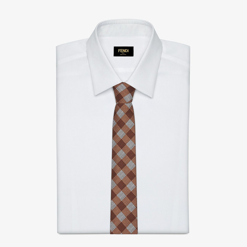 FENDI Brown silk tie outlook