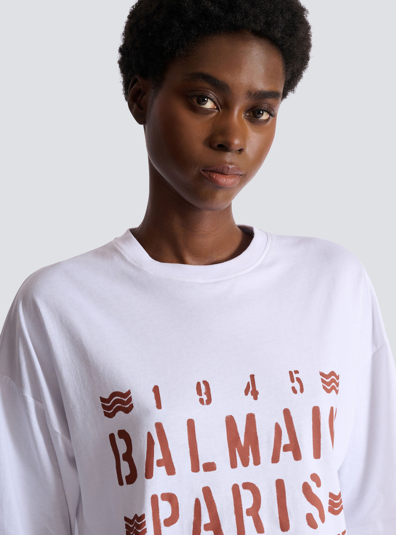 T-shirt with Balmain Plage print 7