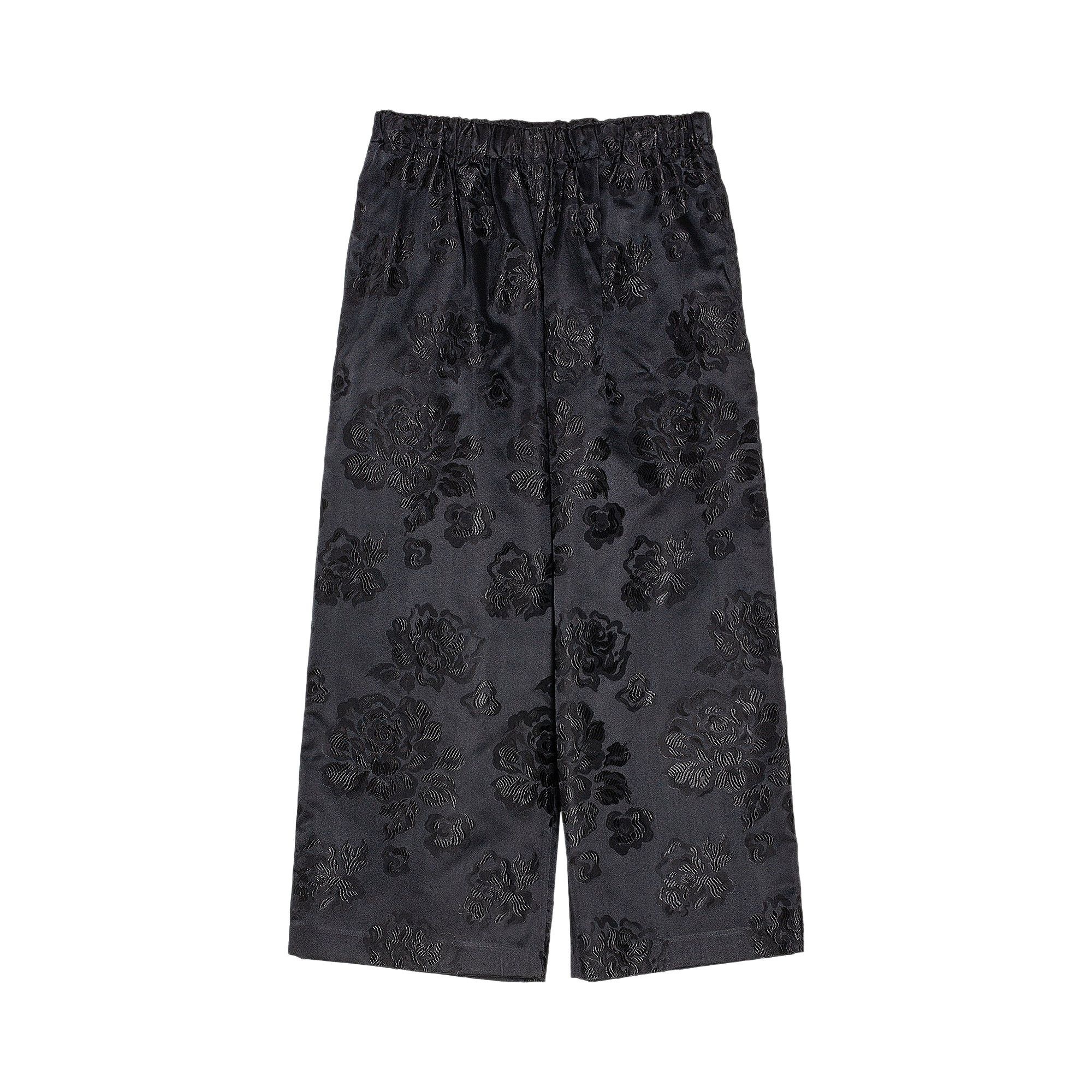 Comme des Garçons Jacquard Floral Pattern Skirt 'Black' - 1