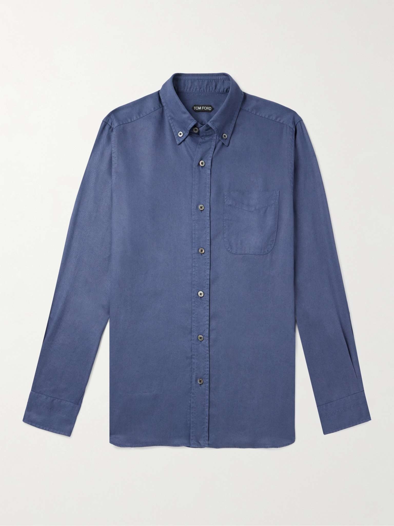 Button-Down Collar Lyocell-Poplin Shirt - 1