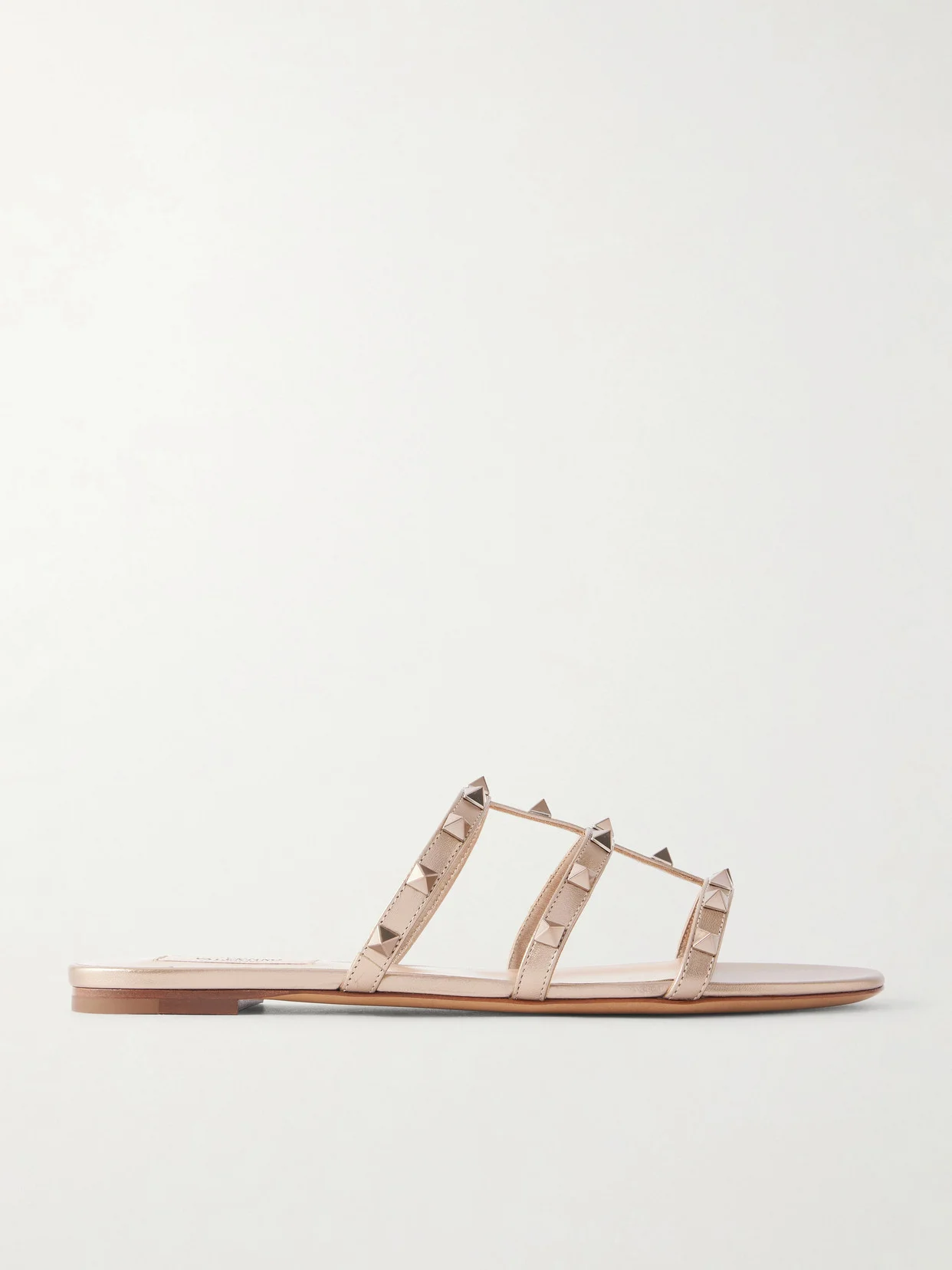 Rockstud Metallic Leather Sandals - 1