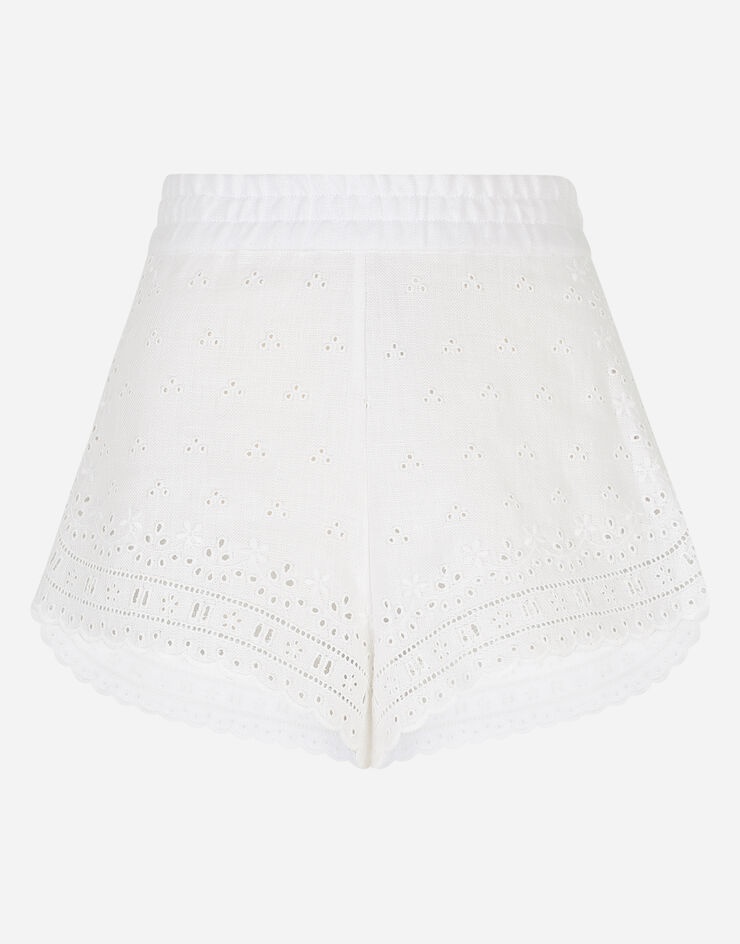 Embroidered linen shorts - 3