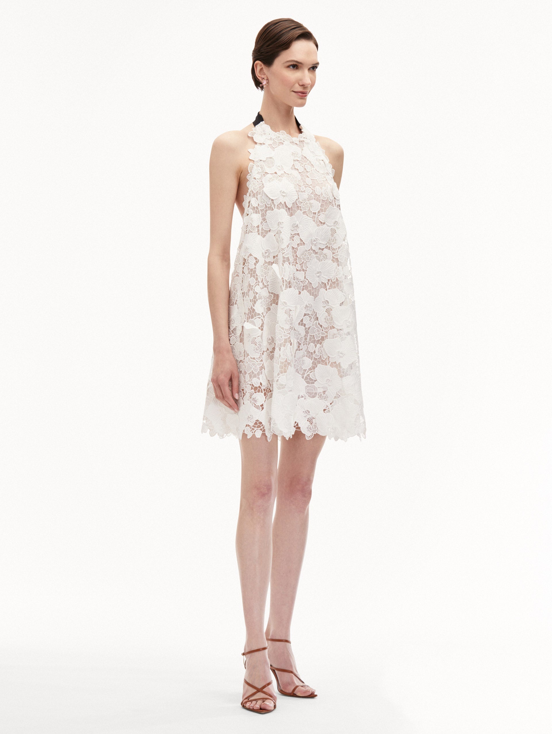 ORCHID EMBROIDERED GUIPURE DRESS - 4