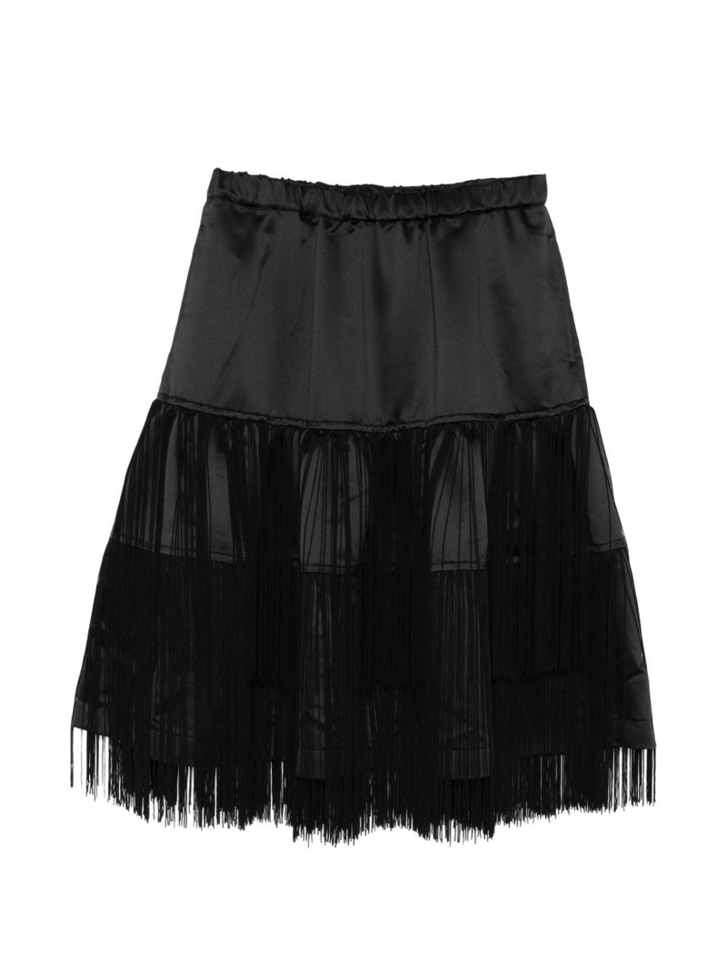 fringe-detailed tiered skirt 1
