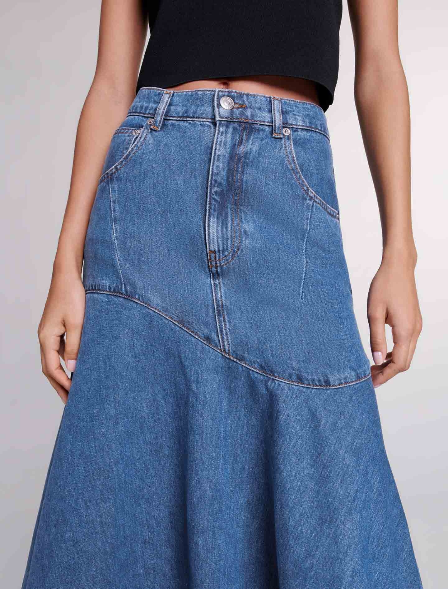 Asymmetrical denim skirt - 6